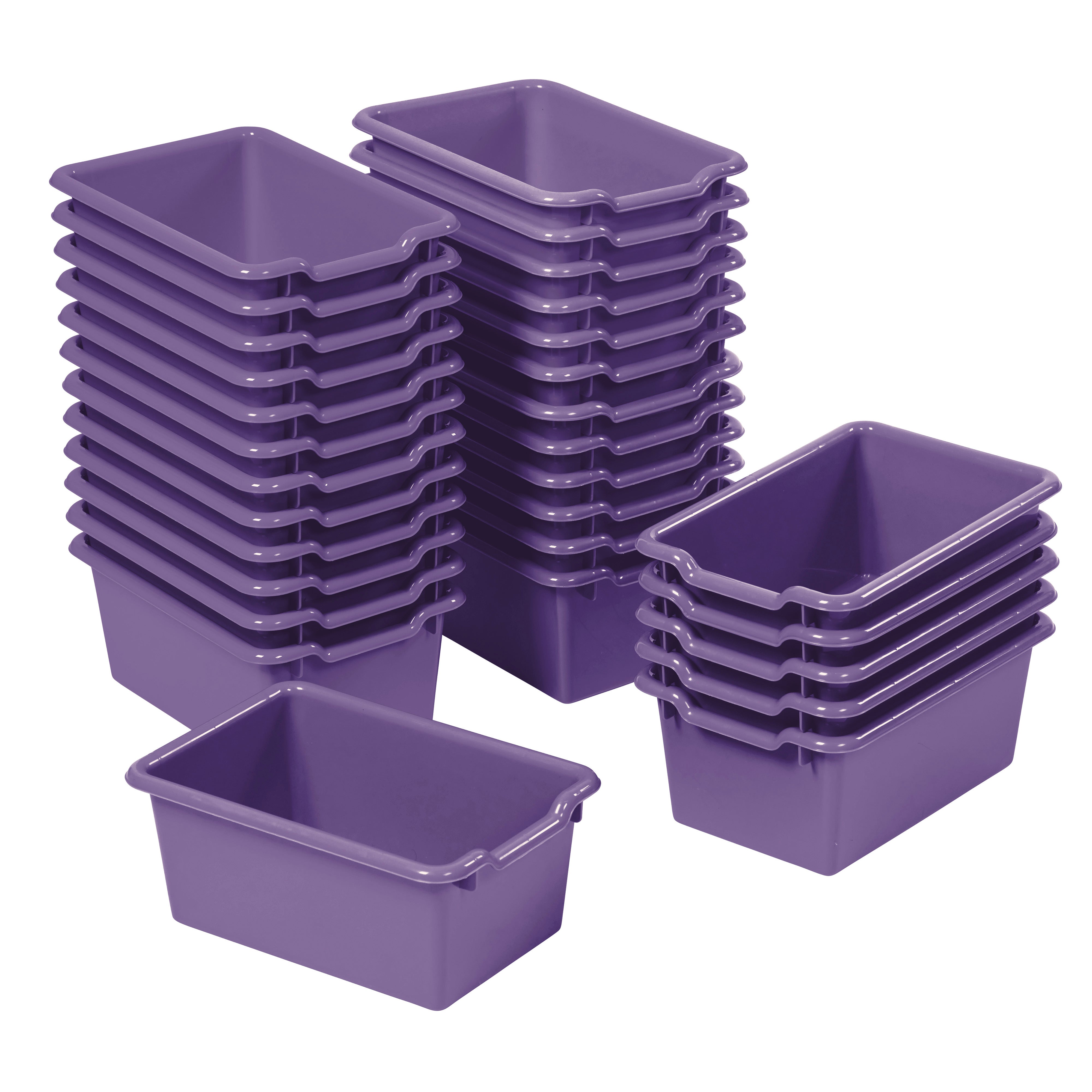 Scoop Front Plastic Storage Bins, 30-Piece