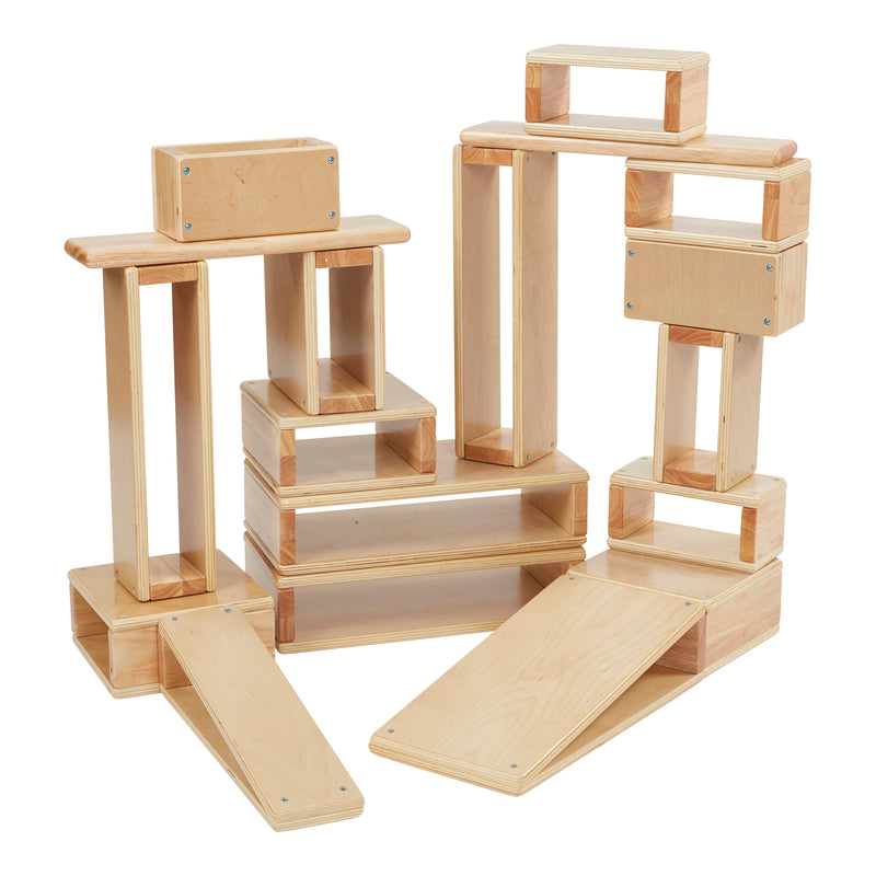 Hollow Block Set, Wooden Toys, 18-Piece