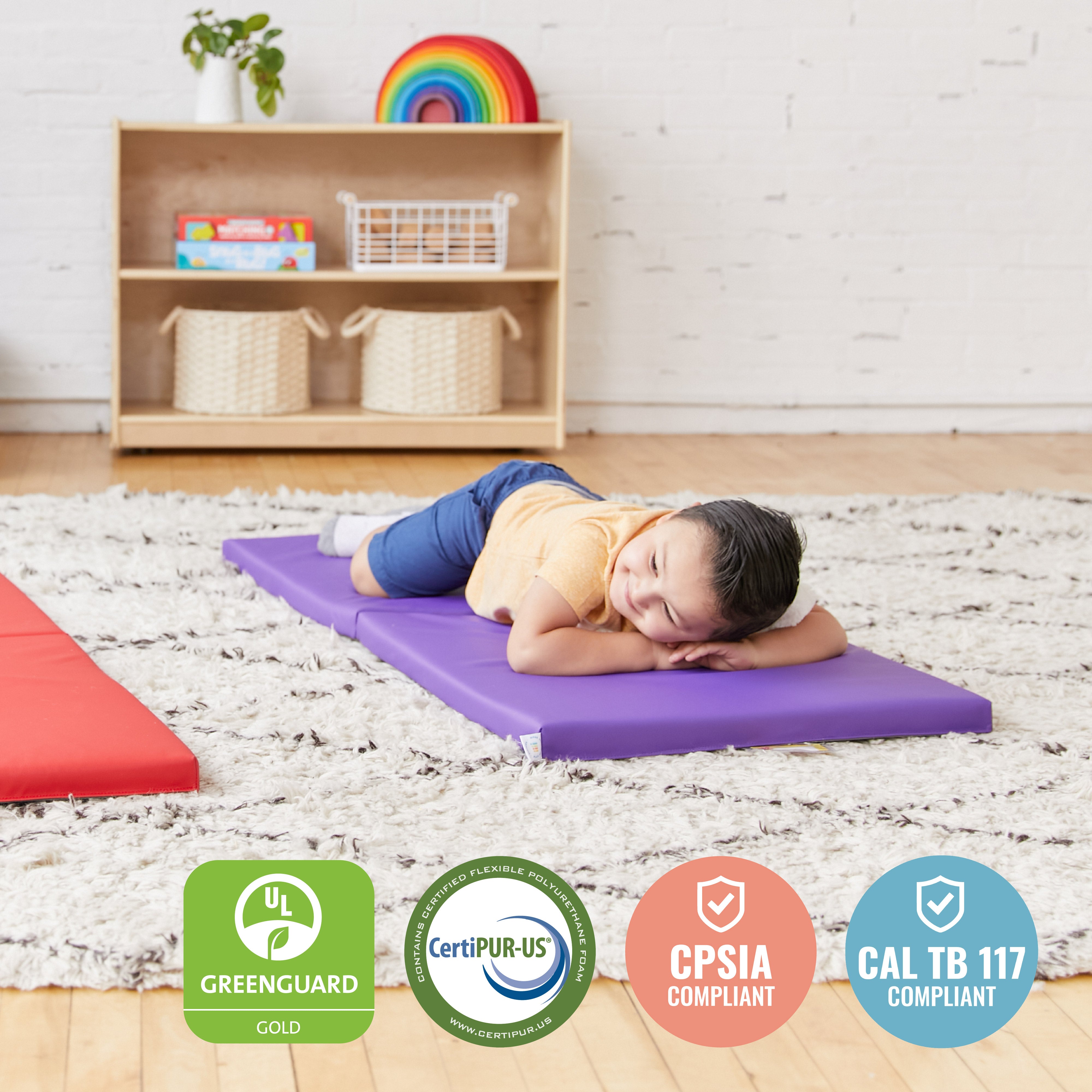 Folding Rainbow Rest Mats, 5-Piece