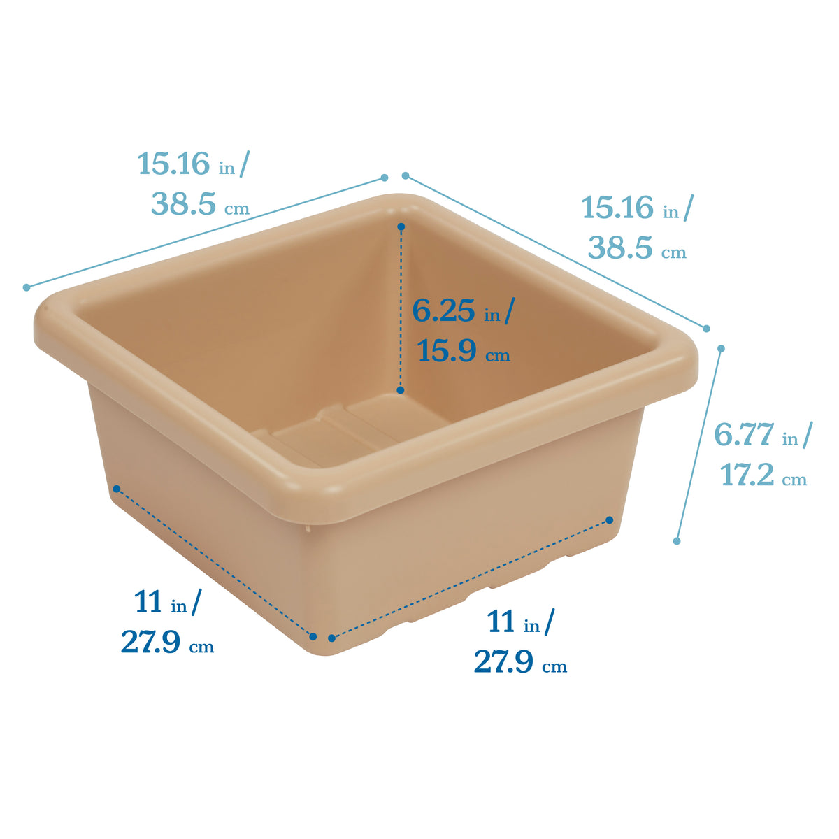 Stackable Square Bins with Non-Snap Lids, 2-Pack