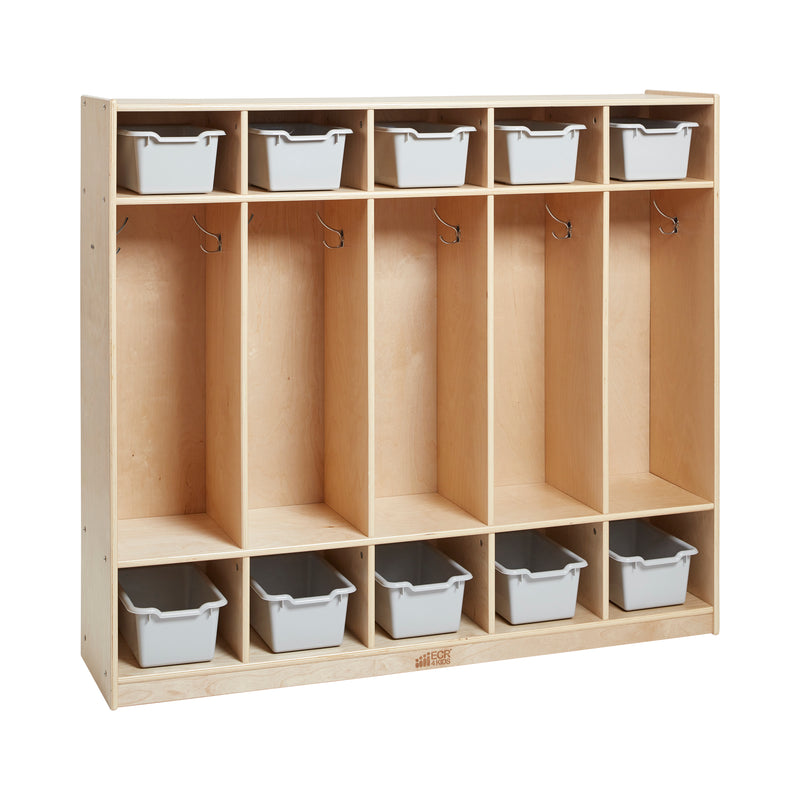 5-Section Coat Locker with 10 Scoop Front Storage Bins