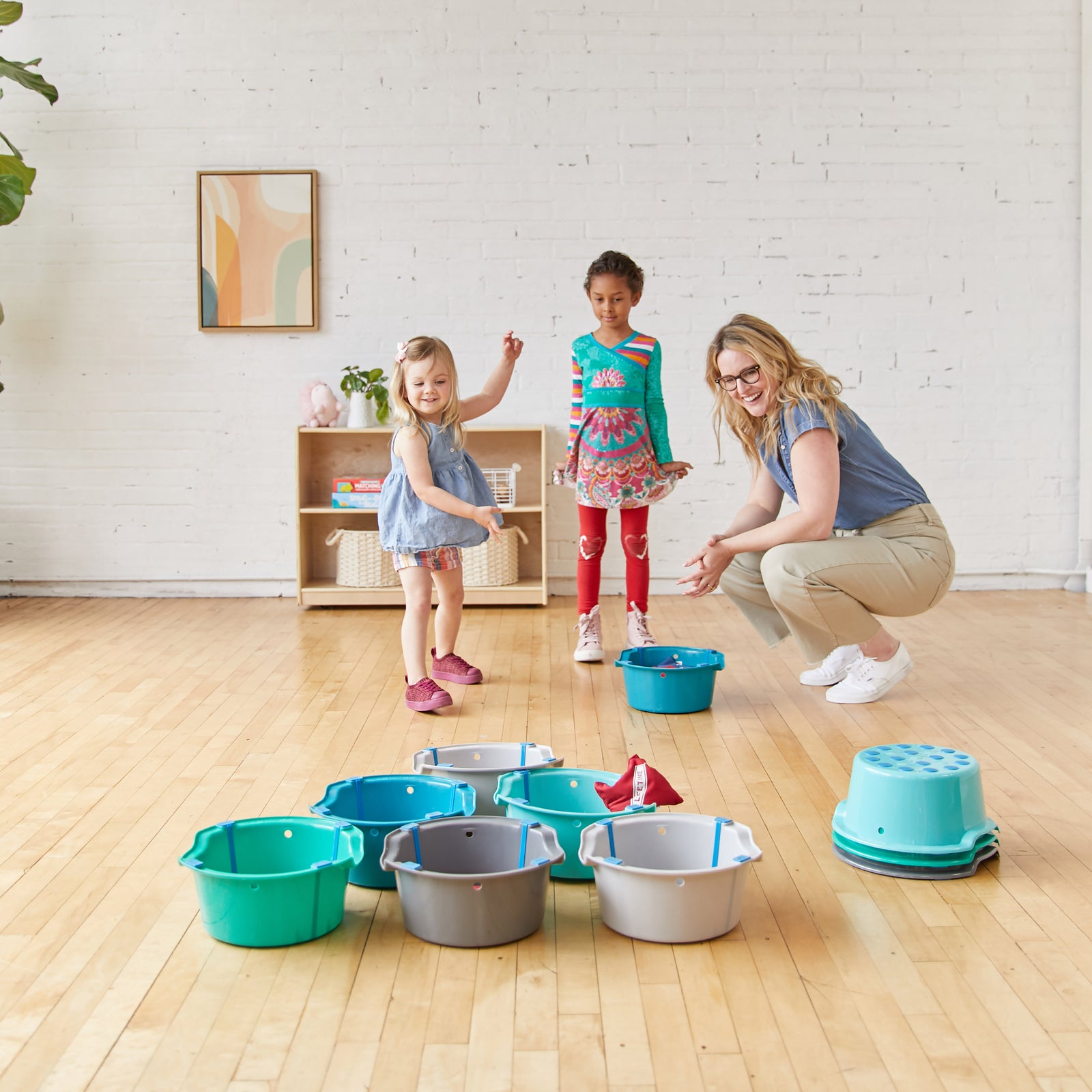Bucket Balancing Rope Stepping Buckets with Storage Carry Bag, Non-Skid Balance Stones