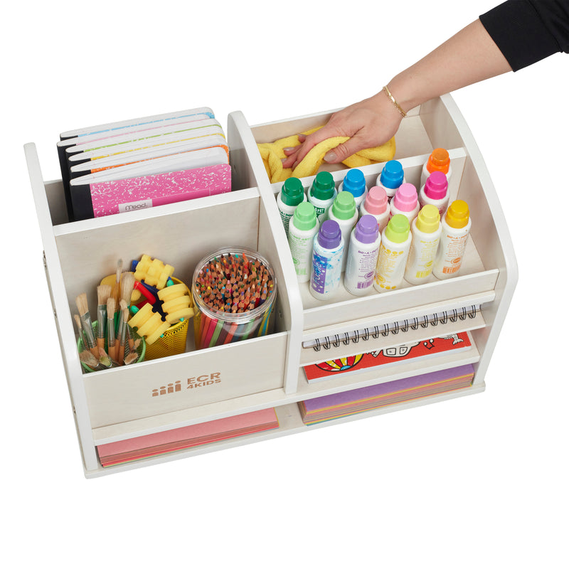 ECR4Kids Tabletop Supplies Storage Center, Teacher Caddy, Natural 