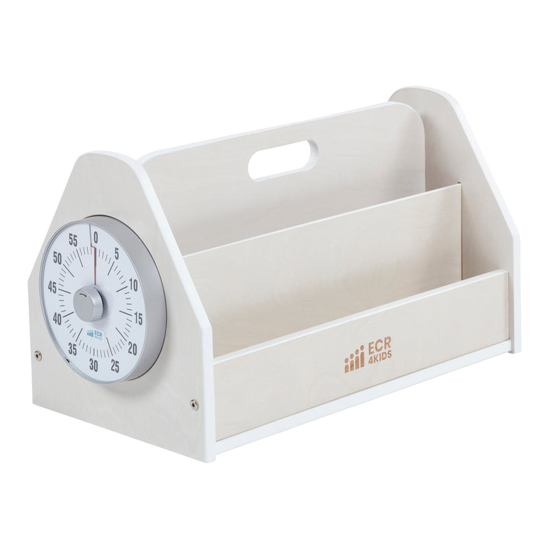 Double-Sided Book Caddy with Countdown Timer and Carry Handle