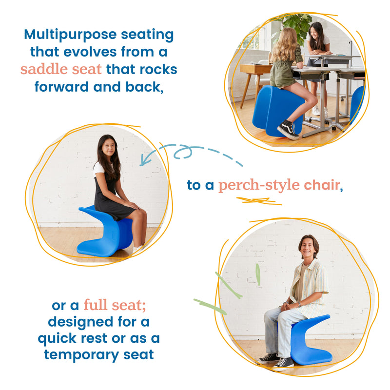 Wave Seat, Active Learning Chair, Flexible Seating, 18in - 19.6in Seat Height