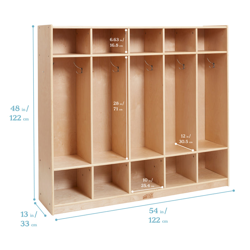 5-Section Straight Coat Locker with 10 Scoop Front Storage Bins