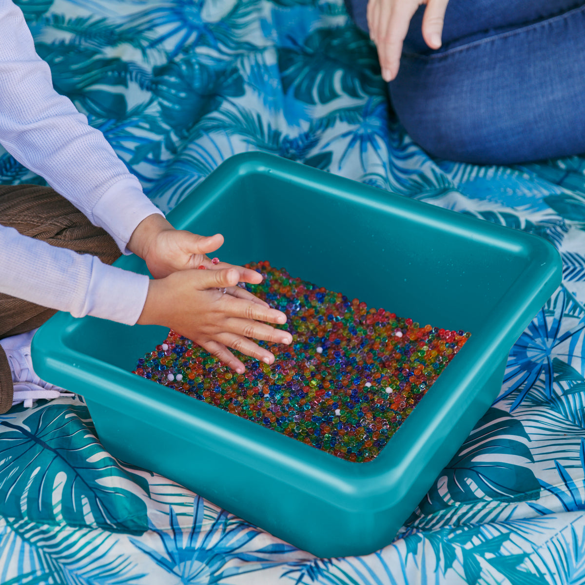 Stackable Square Bins with Non-Snap Lids, 2-Pack