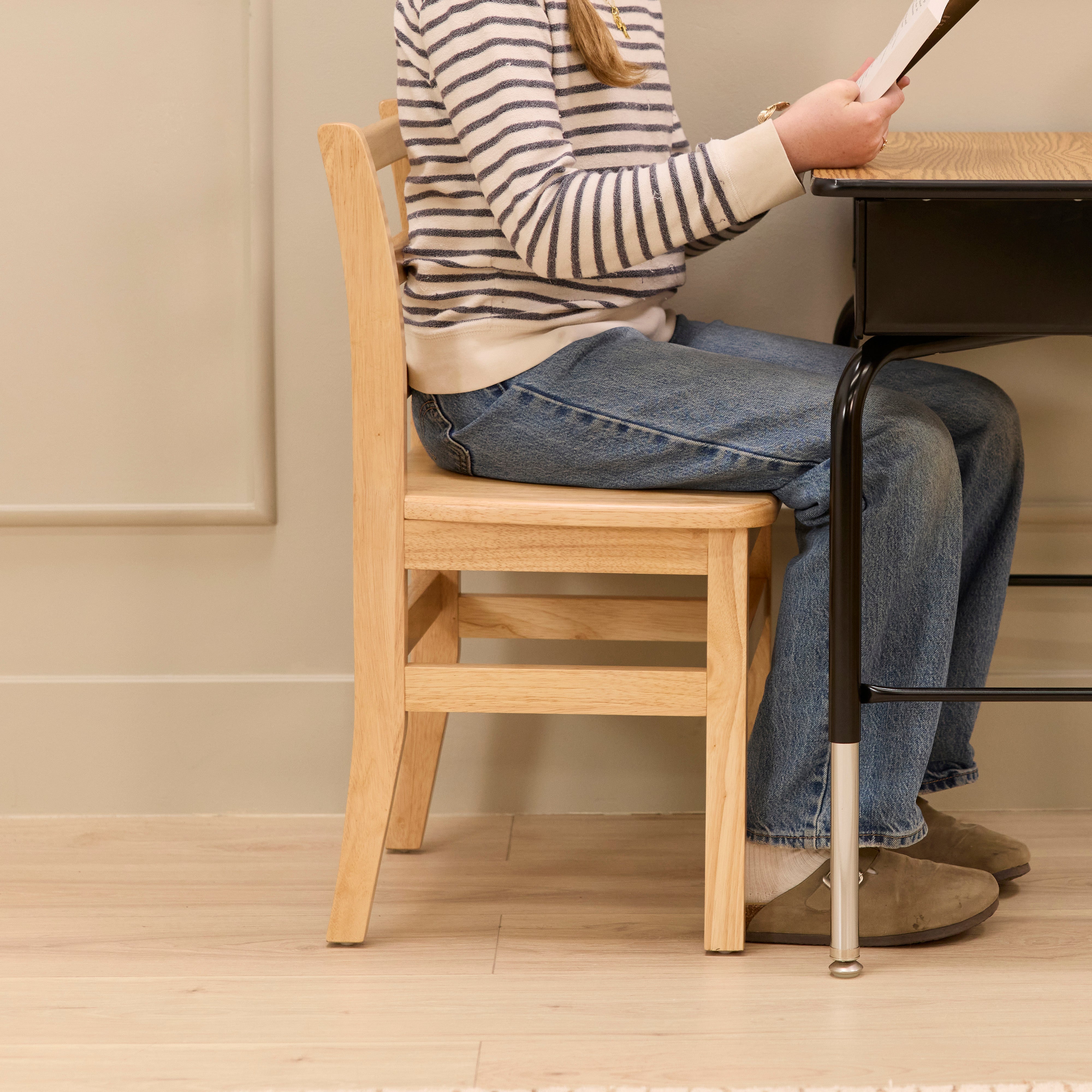 Wooden Ladderback Chairs, 2-Pack