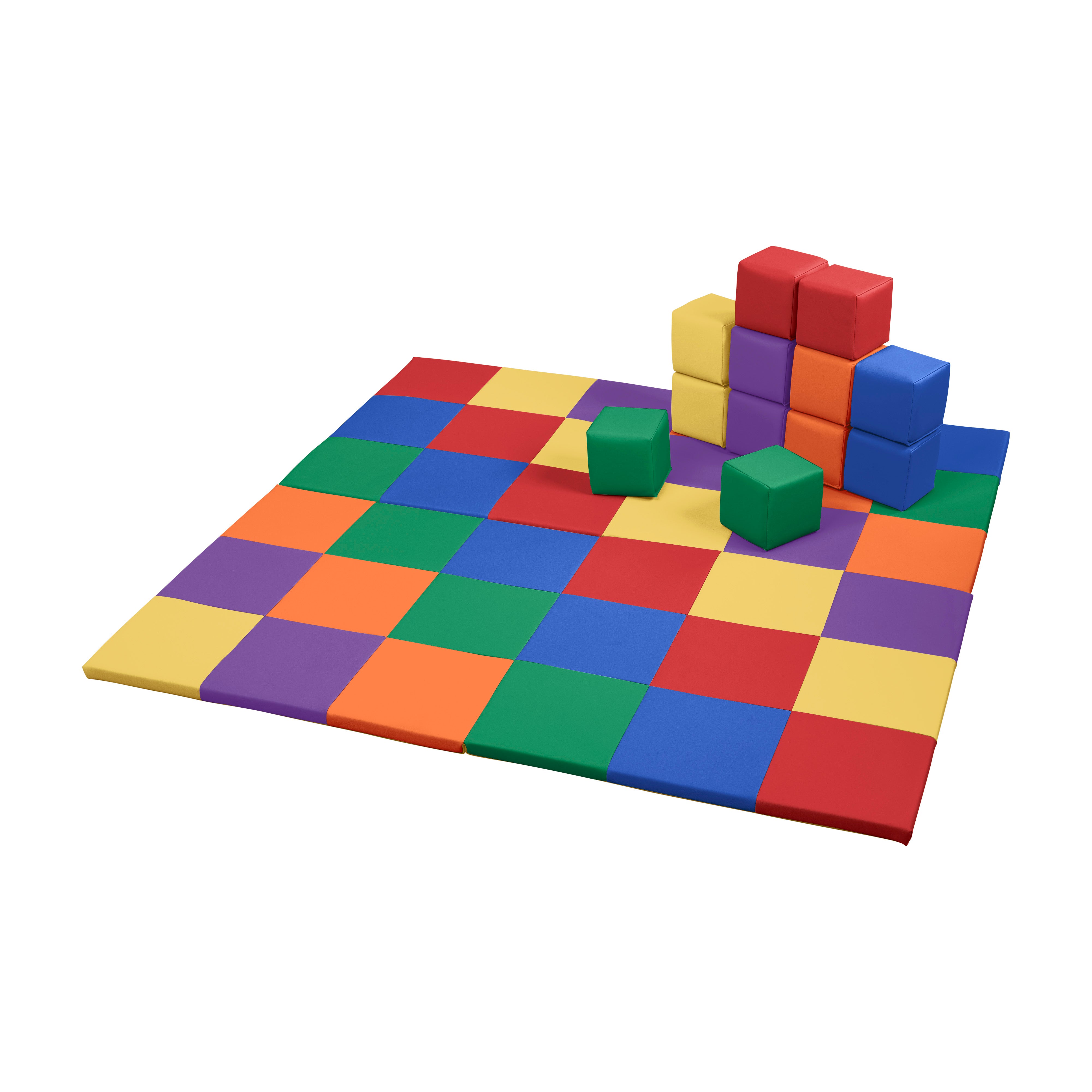 Mosaic Toddler Activity Play Mat and Blocks, 13-Piece