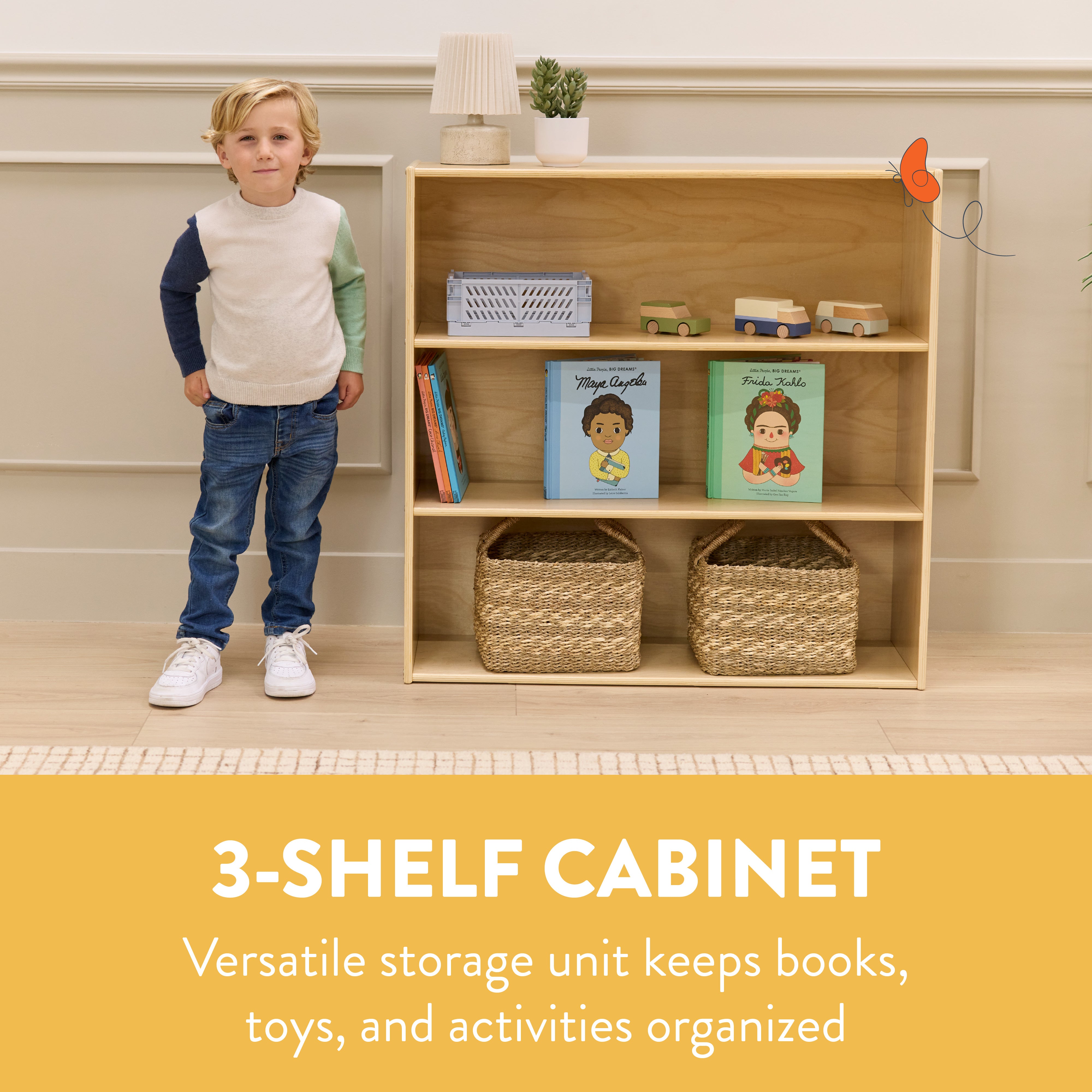 Sleekline 3-Shelf Storage Cabinet, 36in H