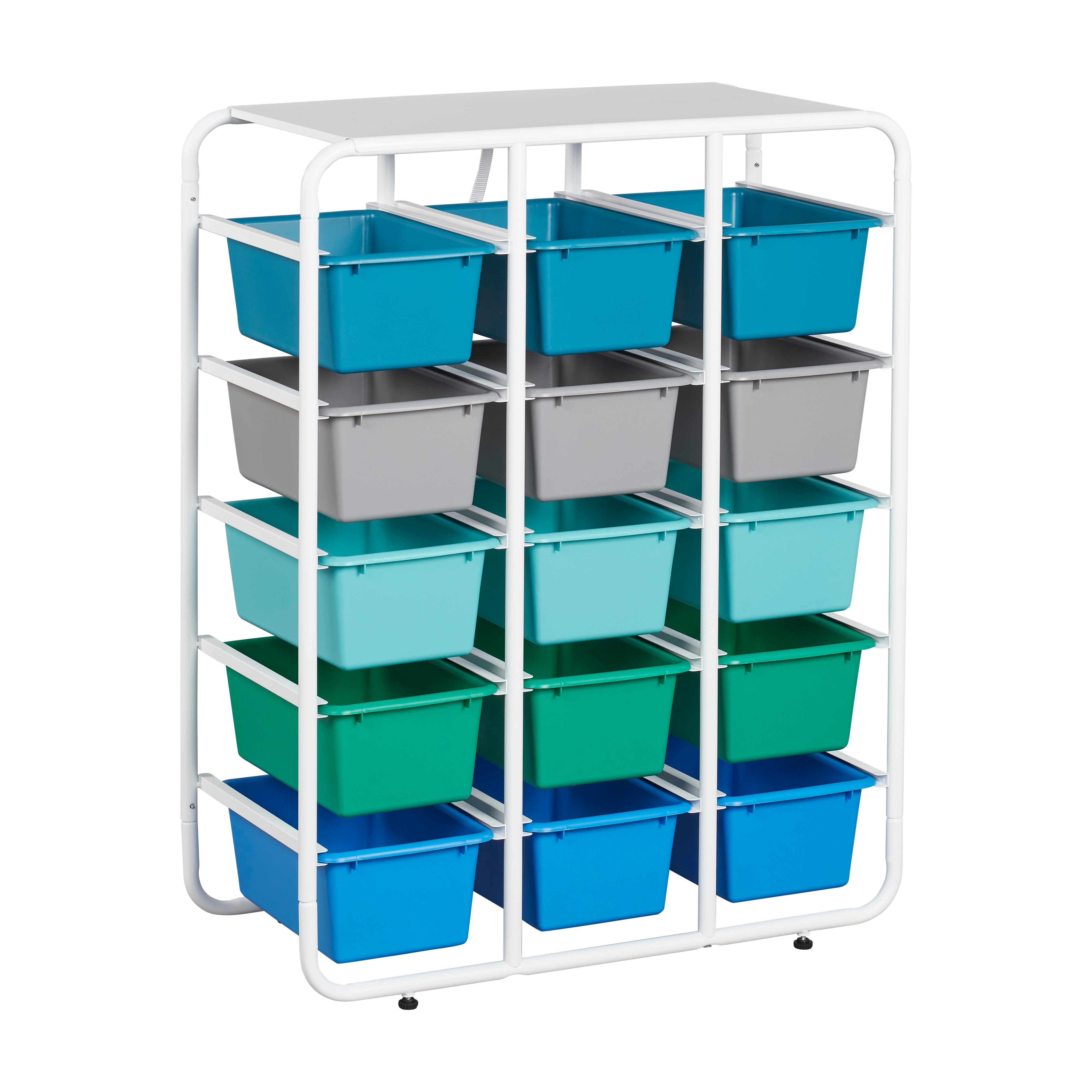 5-Tier Storage Rack with 15 Cubby Bins, 5x3