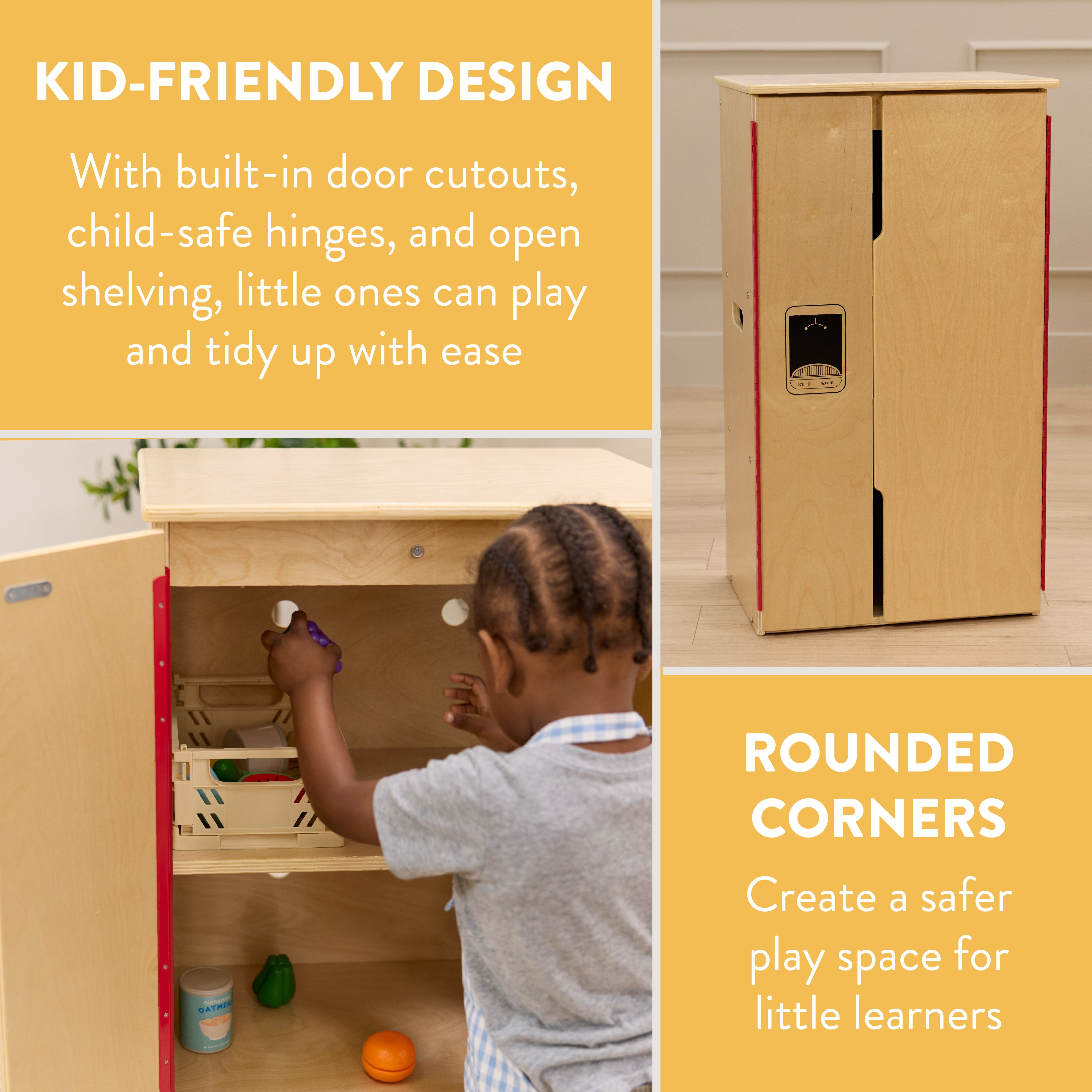 Chef's Station Kids Pretend Play Kitchen Fridge