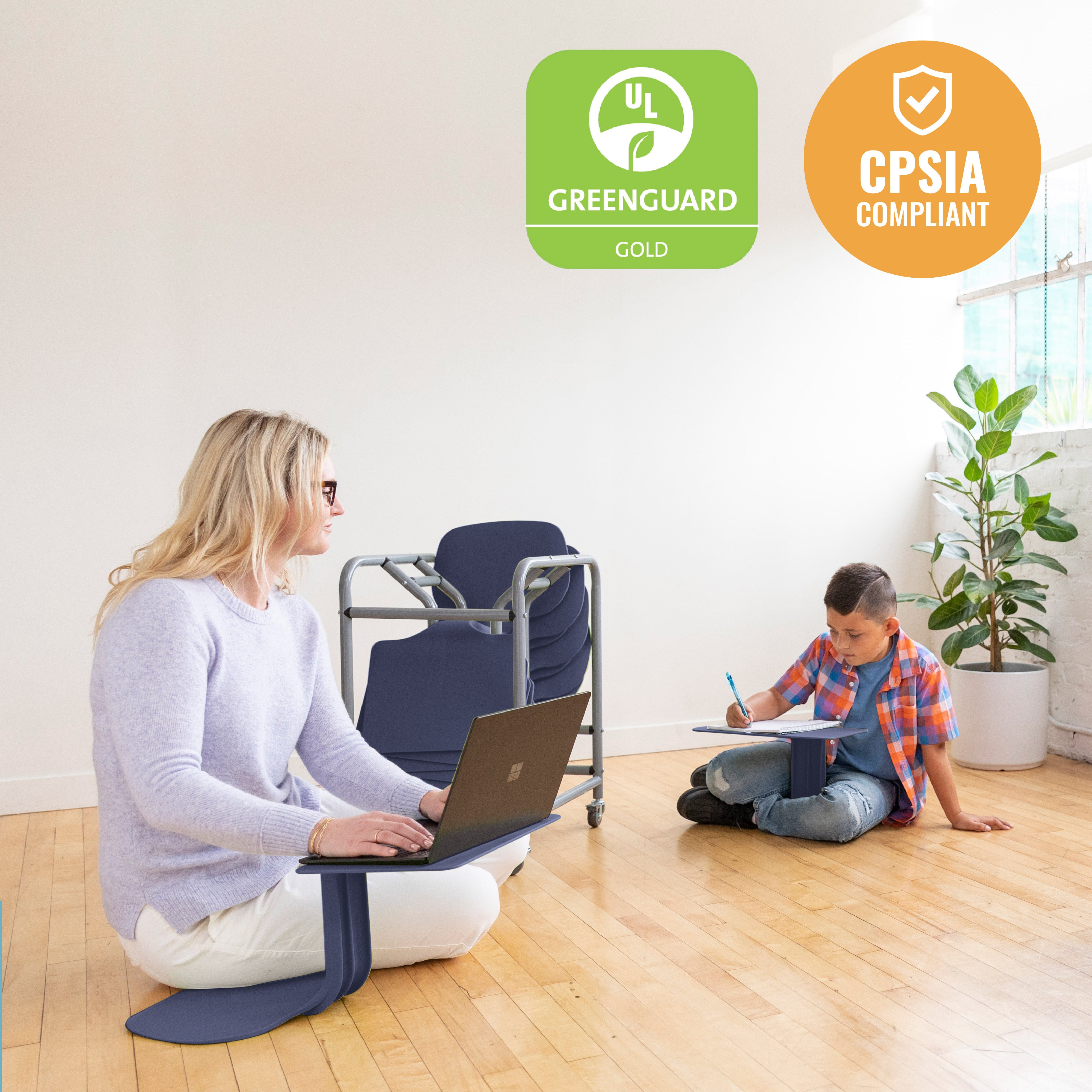 The Surf Portable Lap Desk with Mobile Storage Cart, 10-Pack