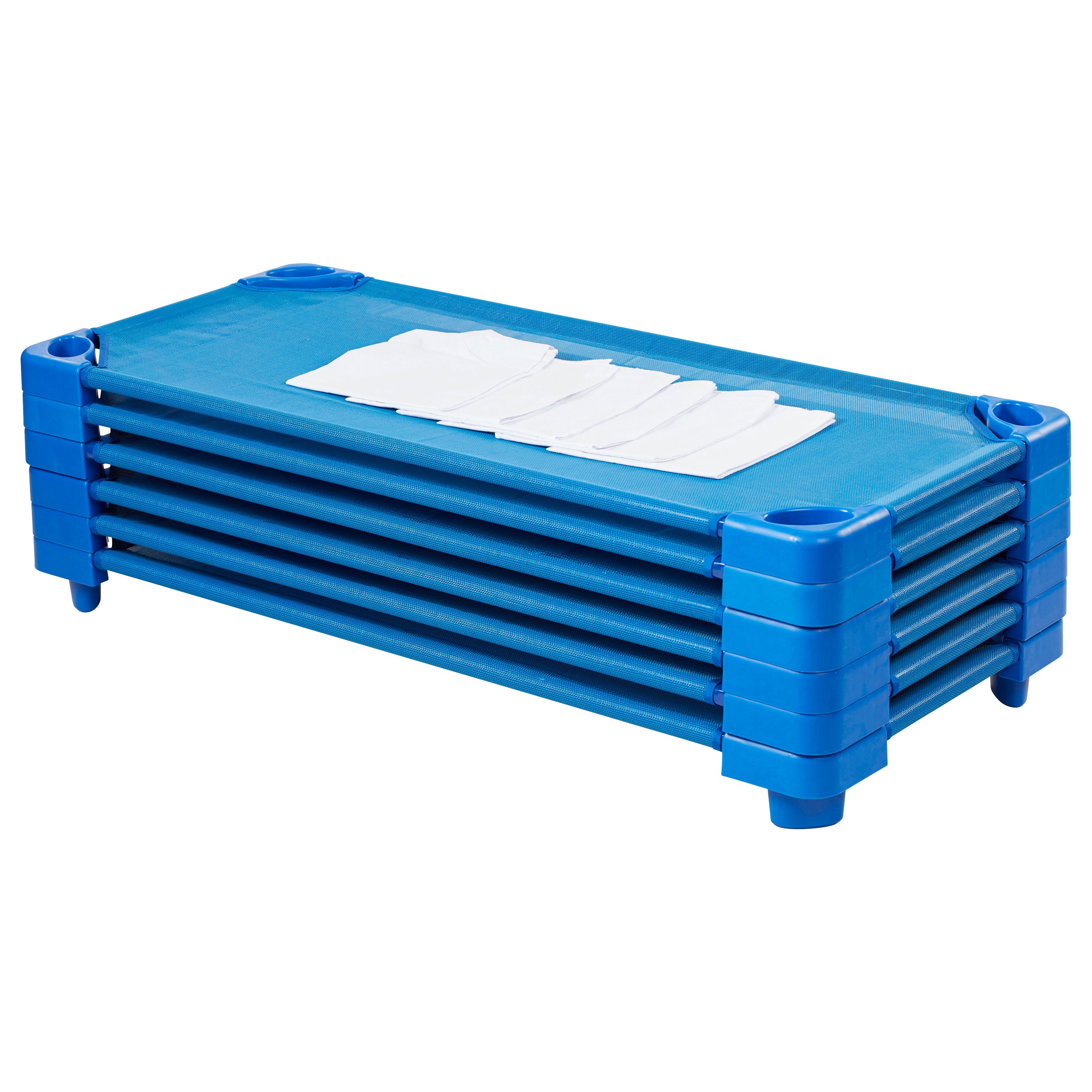 Sleepline Stackable Cots with Sheet, RTA, 6-Pack
