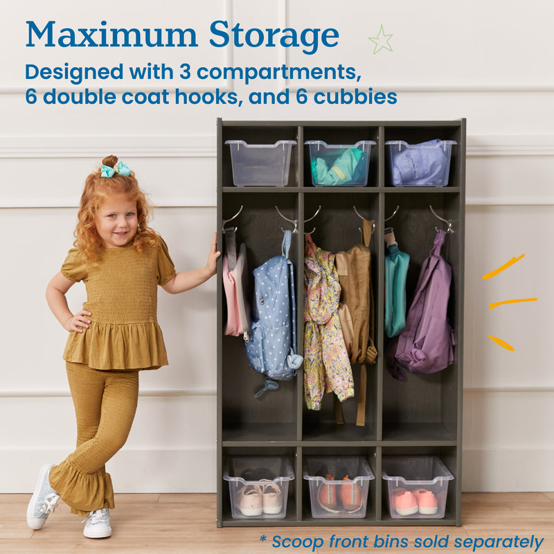 Streamline 3-Section Coat Locker, Classroom Furniture