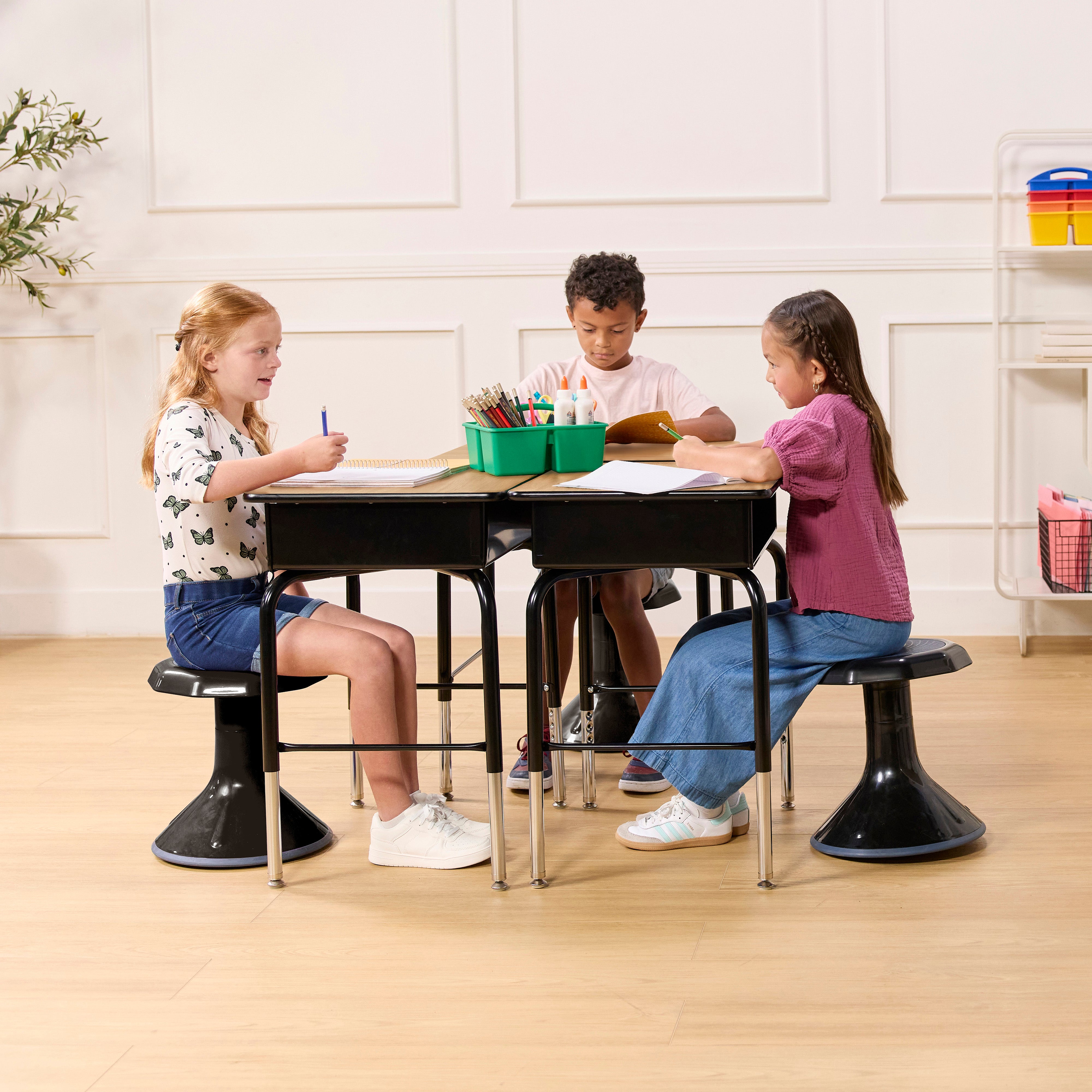 Classroom Package with Open Front Desks and ACE Stools