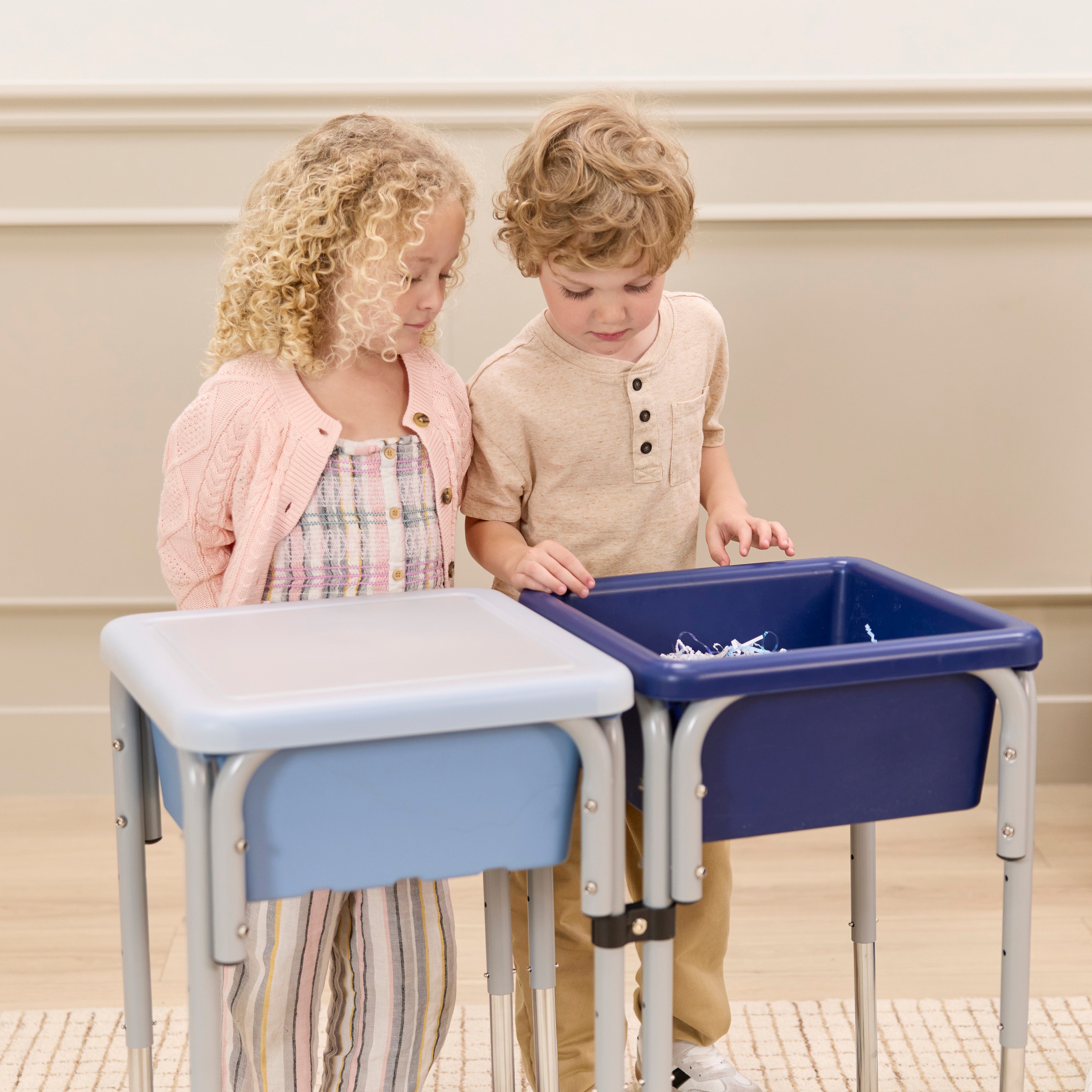 Adjustable Double Sensory Table with Lids