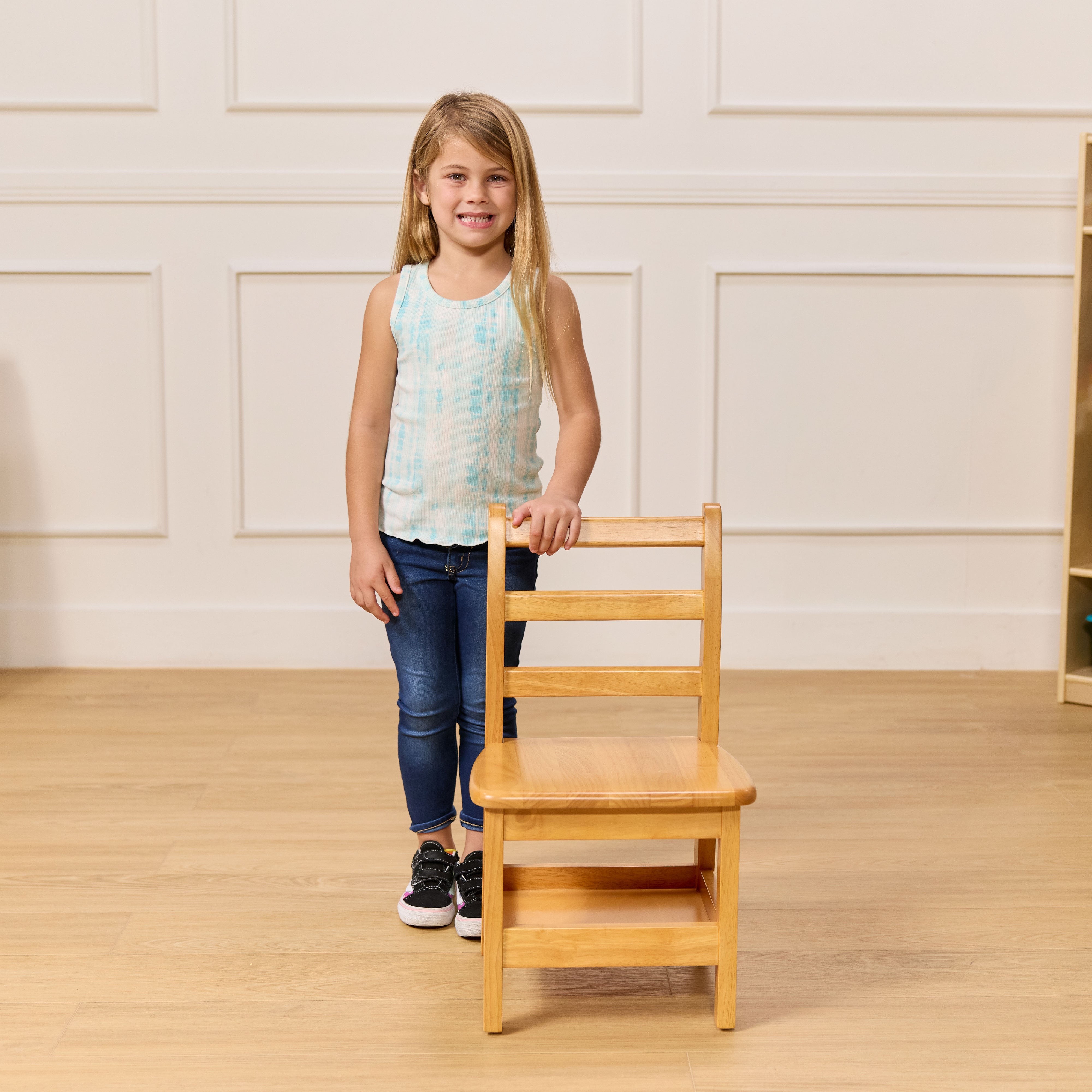 Three-Rung Ladderback Chair with Storage, 2-Pack