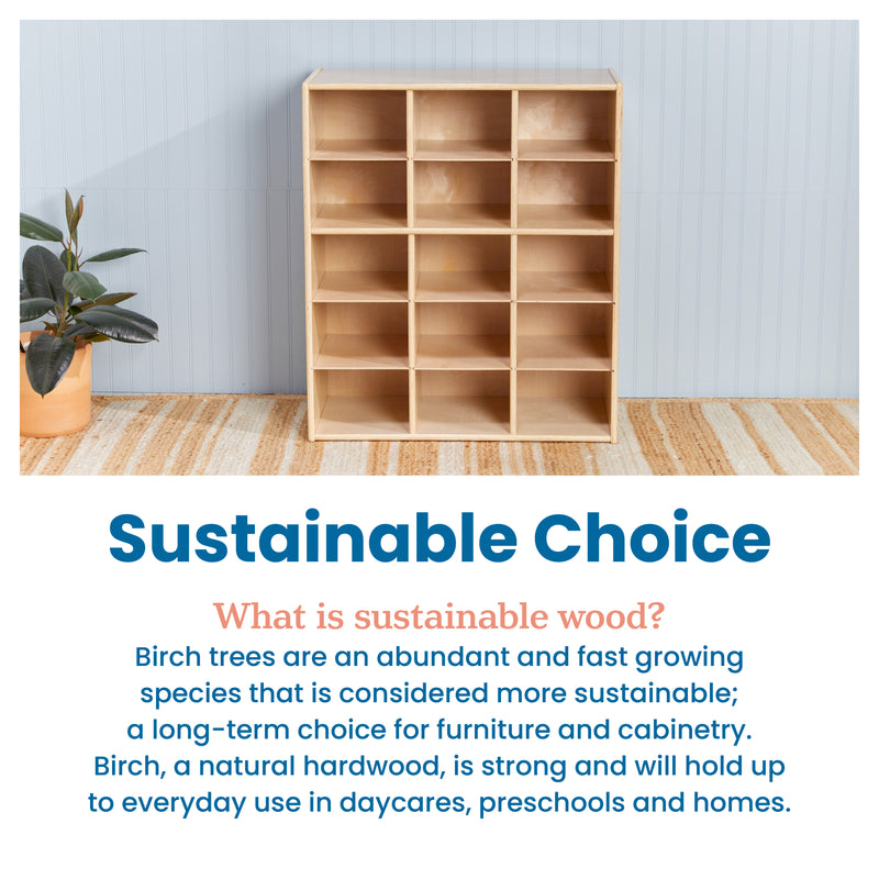 Streamline 15 Cubby Tray Storage Cabinet, 5x3