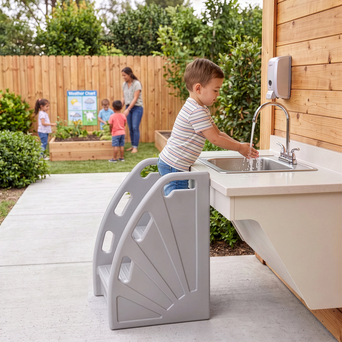 Kiddie Climb Plastic Step Stool with Handles, 2-Step
