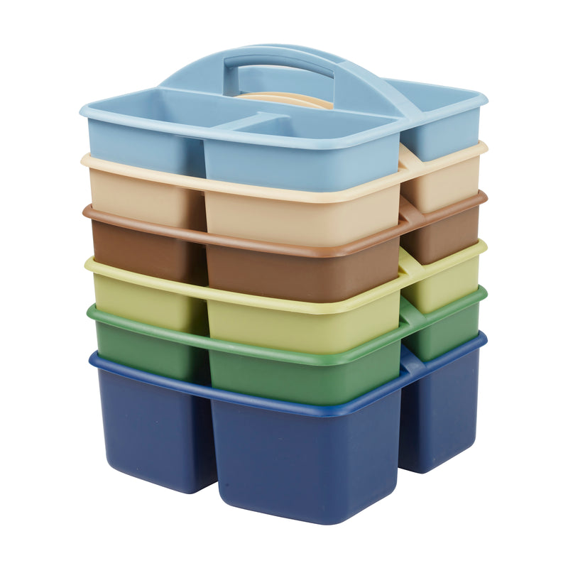 3-Compartment Storage Caddy, Small, Supply Organizer, 6-Pack