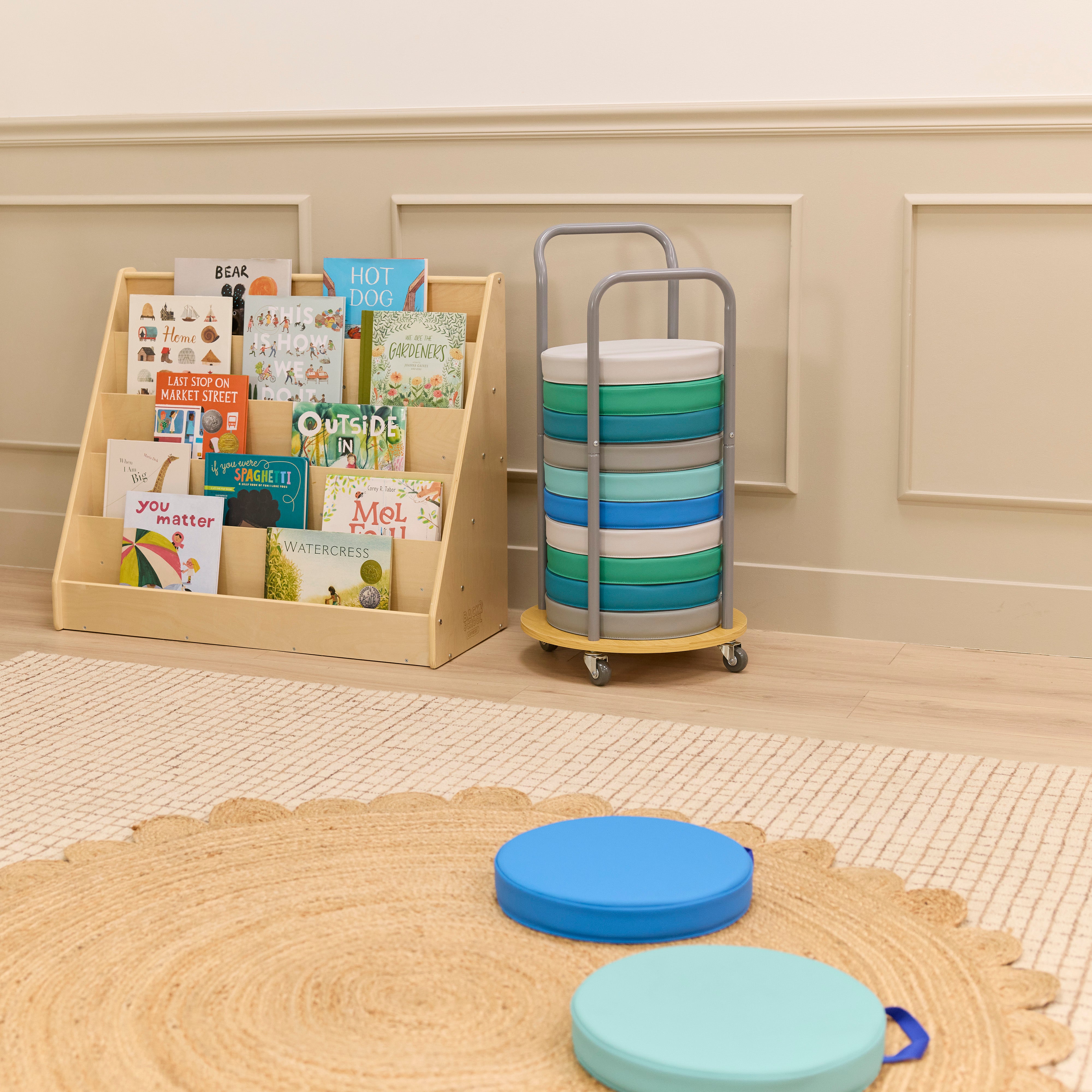 Rolling Cart for 12 Floor Cushions