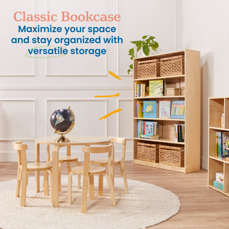 Classic Bookcase, Adjustable Shelves, 60in H
