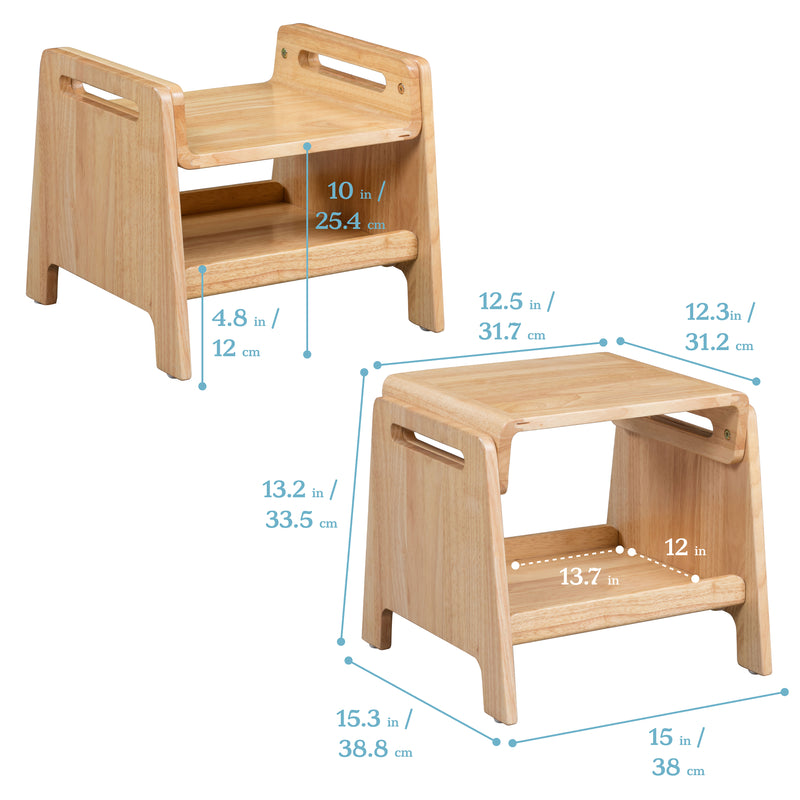 Sit or Step Stool, Reversible Step and Sitting Stool