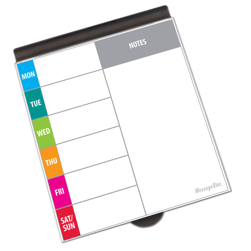 Keyboard Write and Store, Desktop Dry-Erase with Storage and Colorful Weekly Calendar