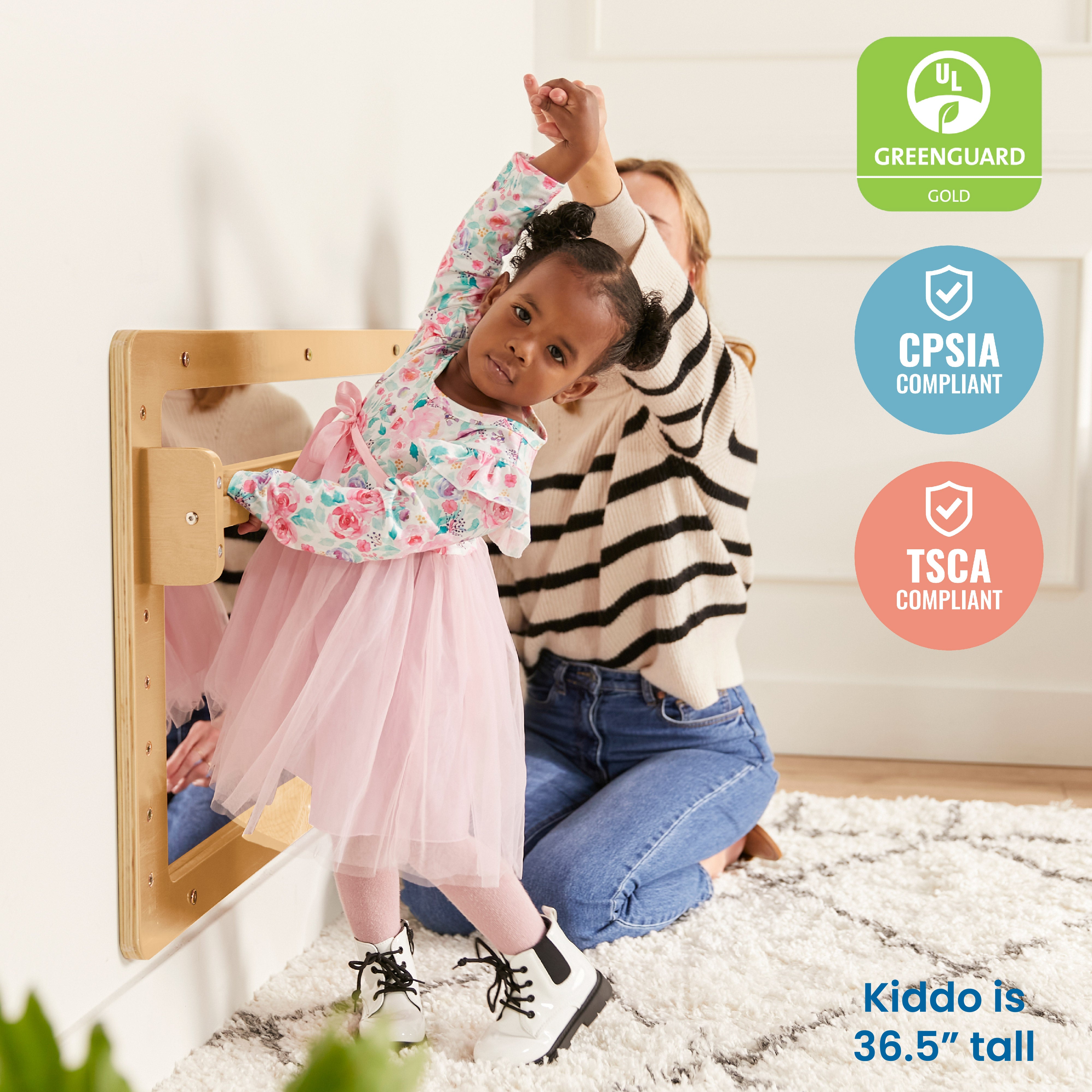 Infant Sensory Exploration Package with Coordination Mirror,  Activity Center and Storage Cabinet