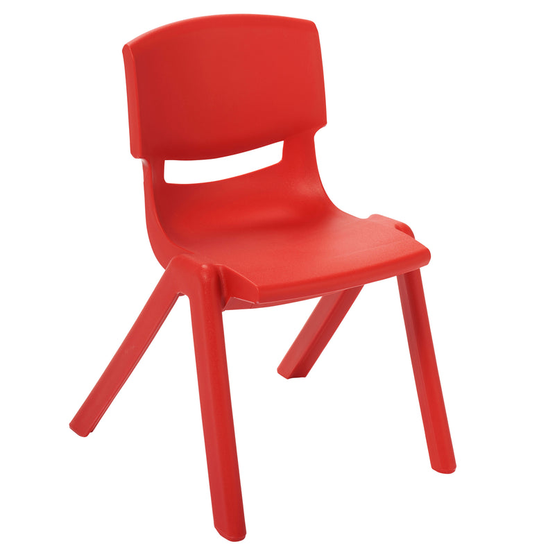 Plastic Classroom Stack Chairs, Indoor/Outdoor Seats for Kids, 12in Seat Height