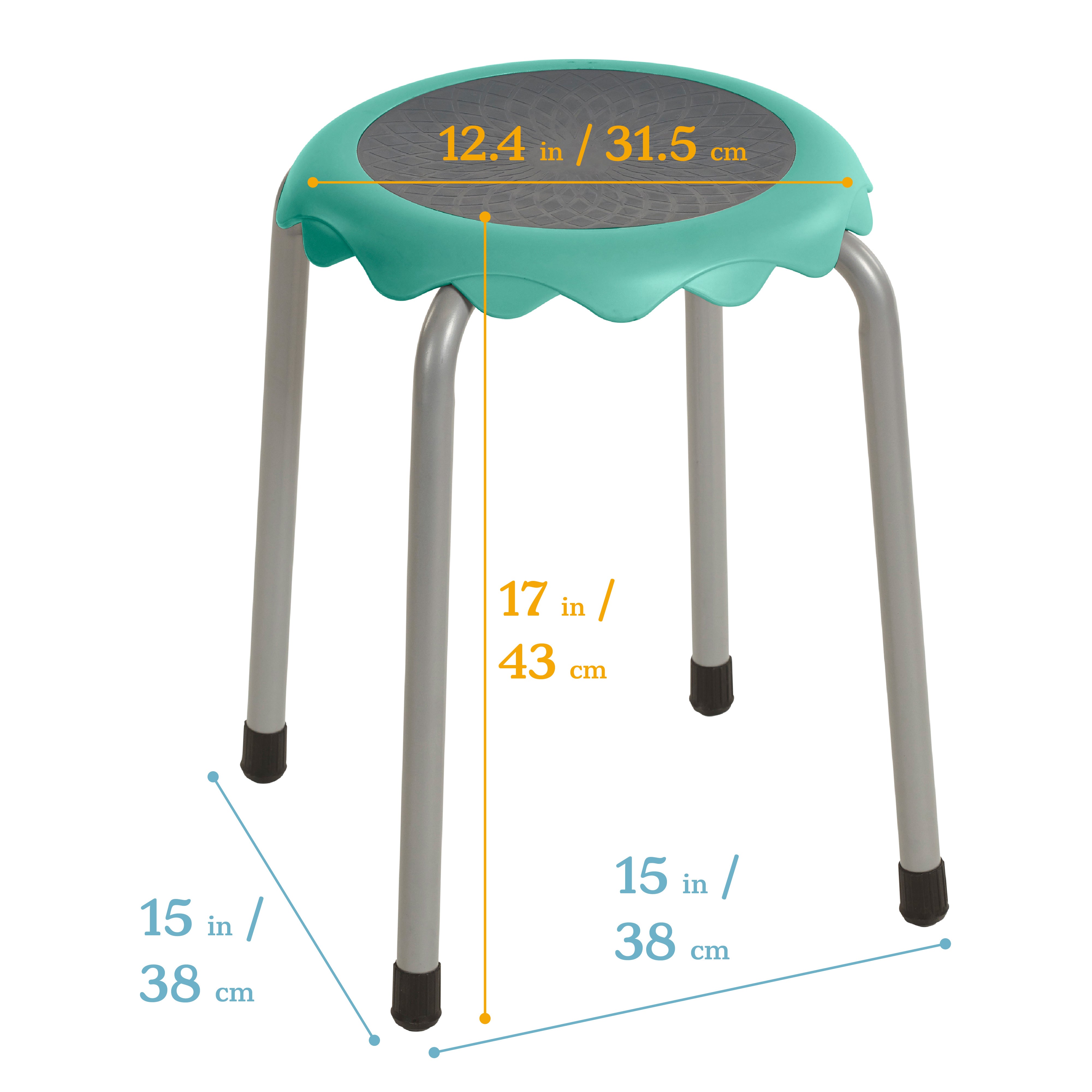 Daisy Stackable Stool with Glides Seating Set, 8-Piece
