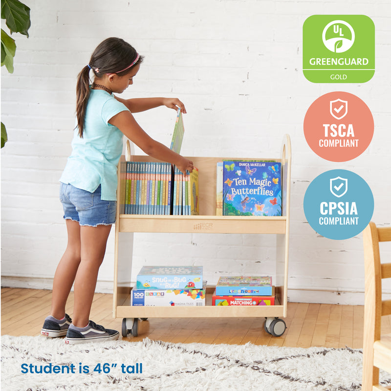 Mobile Book Cart with Countdown Timer, Classroom Bookshelf