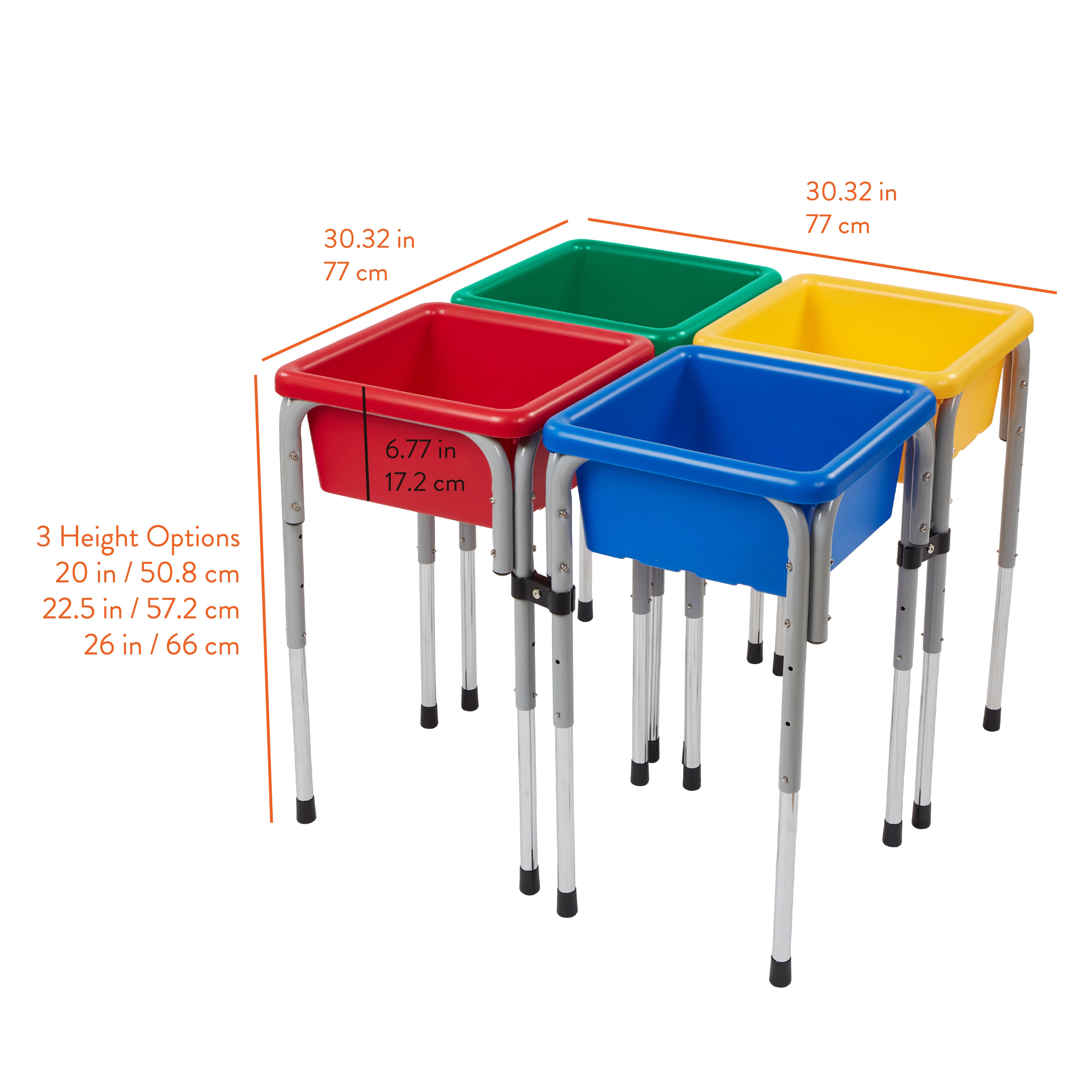 Adjustable Quad Sensory Tables with Lids