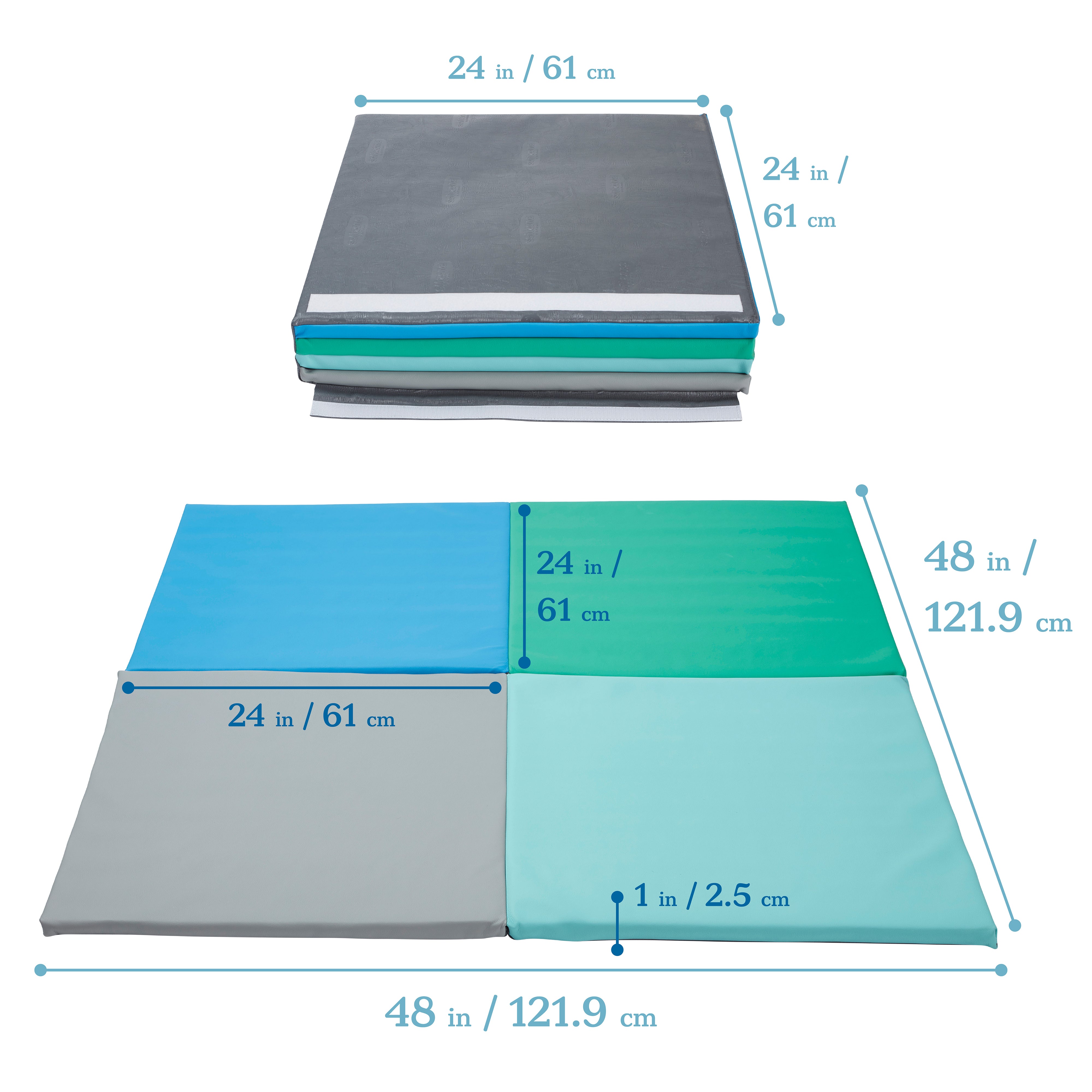 Quad Fold-N-Go Activity Mat and Toddler Blocks, 8-Piece