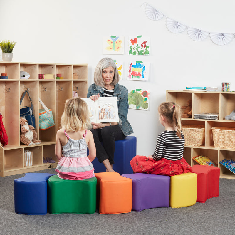 Toddler Modular Stool Set, Butterfly Shaped Foam Seats, 10in Seat Height, 6-Piece