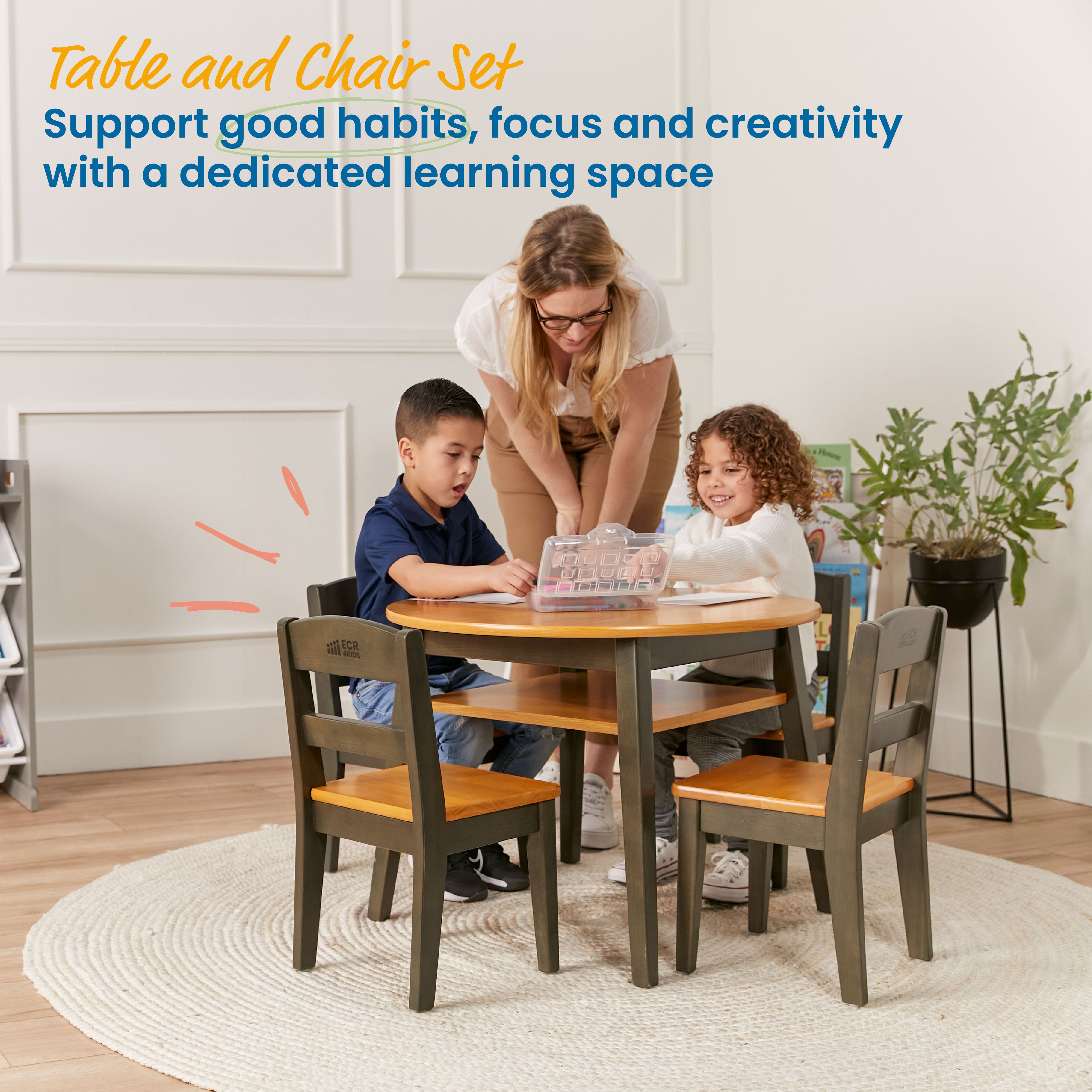 Hideaway Table and Chair Set, 5-Piece