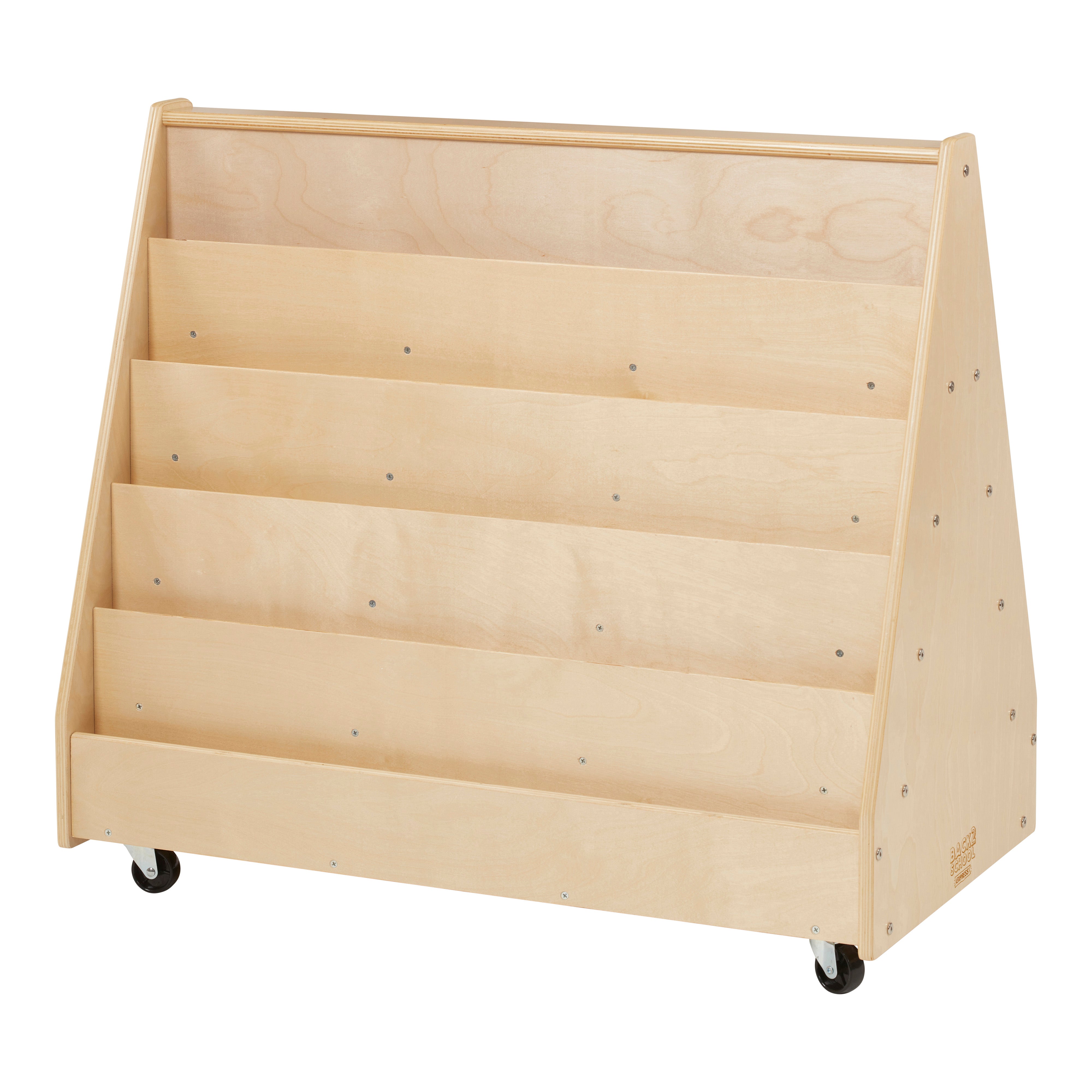 5-Tier Mobile Double-Sided Book Shelf