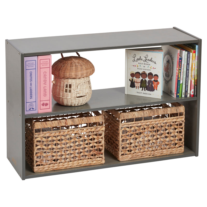 Streamline 2-Shelf Storage Cabinet without Back 24in High, Double-Sided