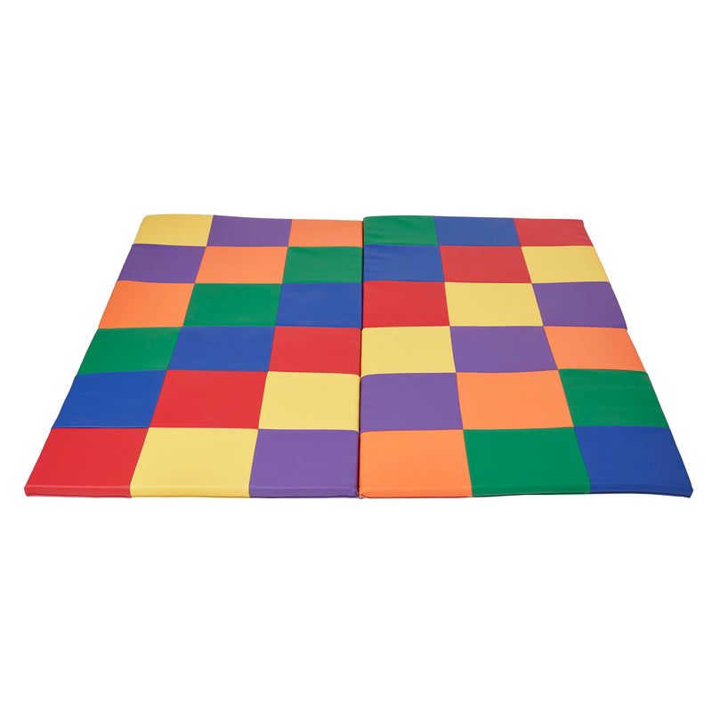 Patchwork Toddler Activity Mat, Folding Tummy Time Foam Playmat