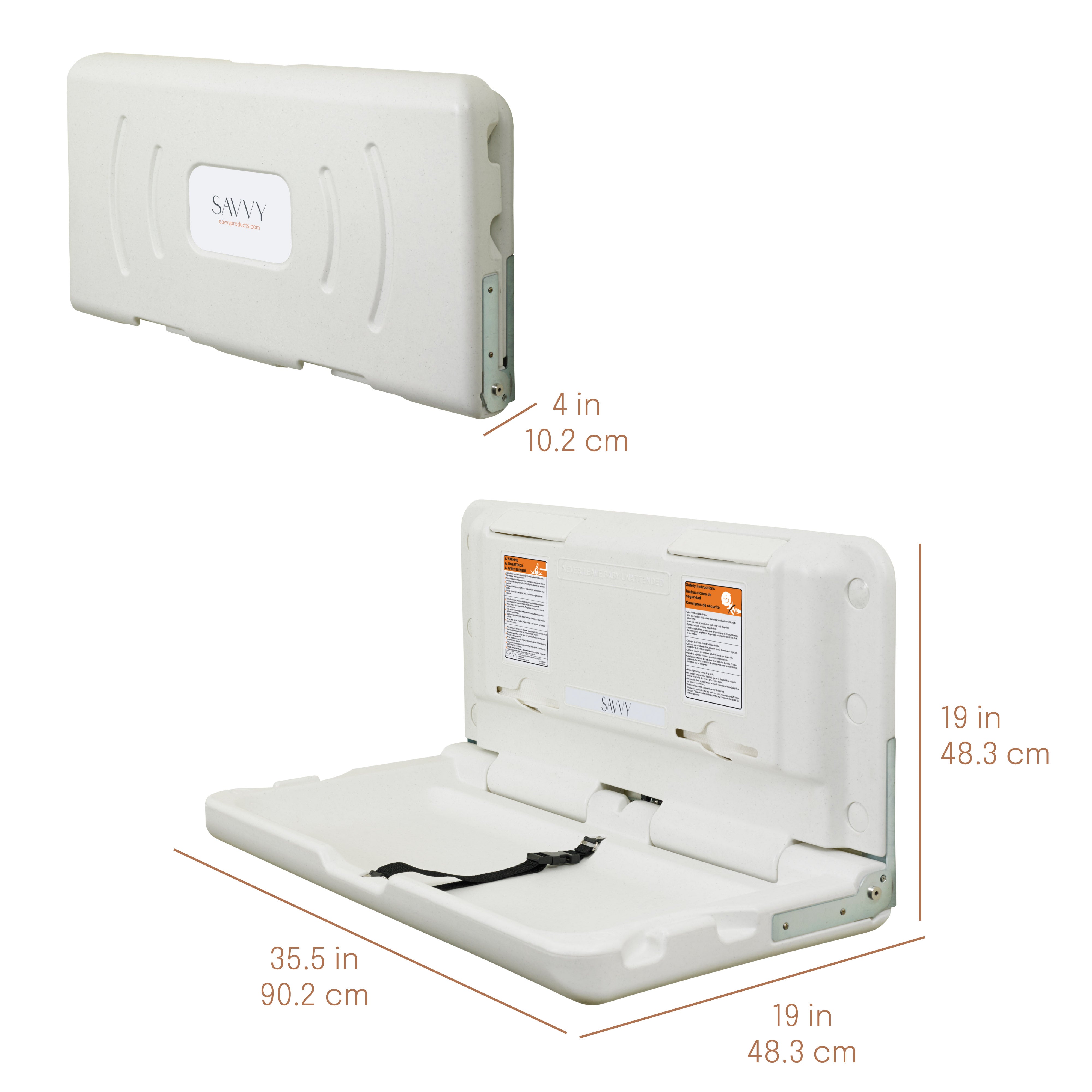 Commercial Wall-Mounted Baby Changing Station with 500 Disposable Sanitary Liners