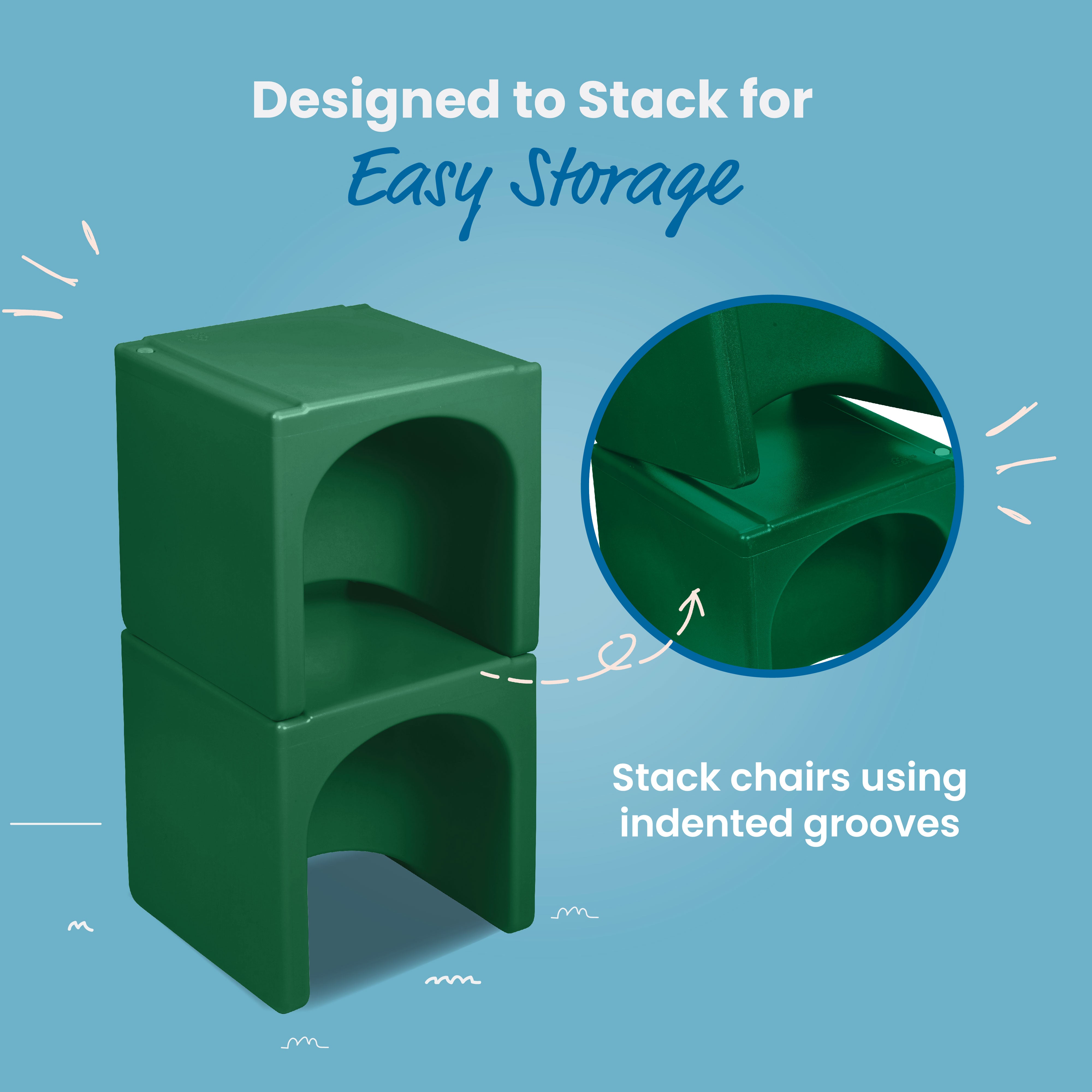 Tri-Me Table and Cube Chair Set, 3-Piece