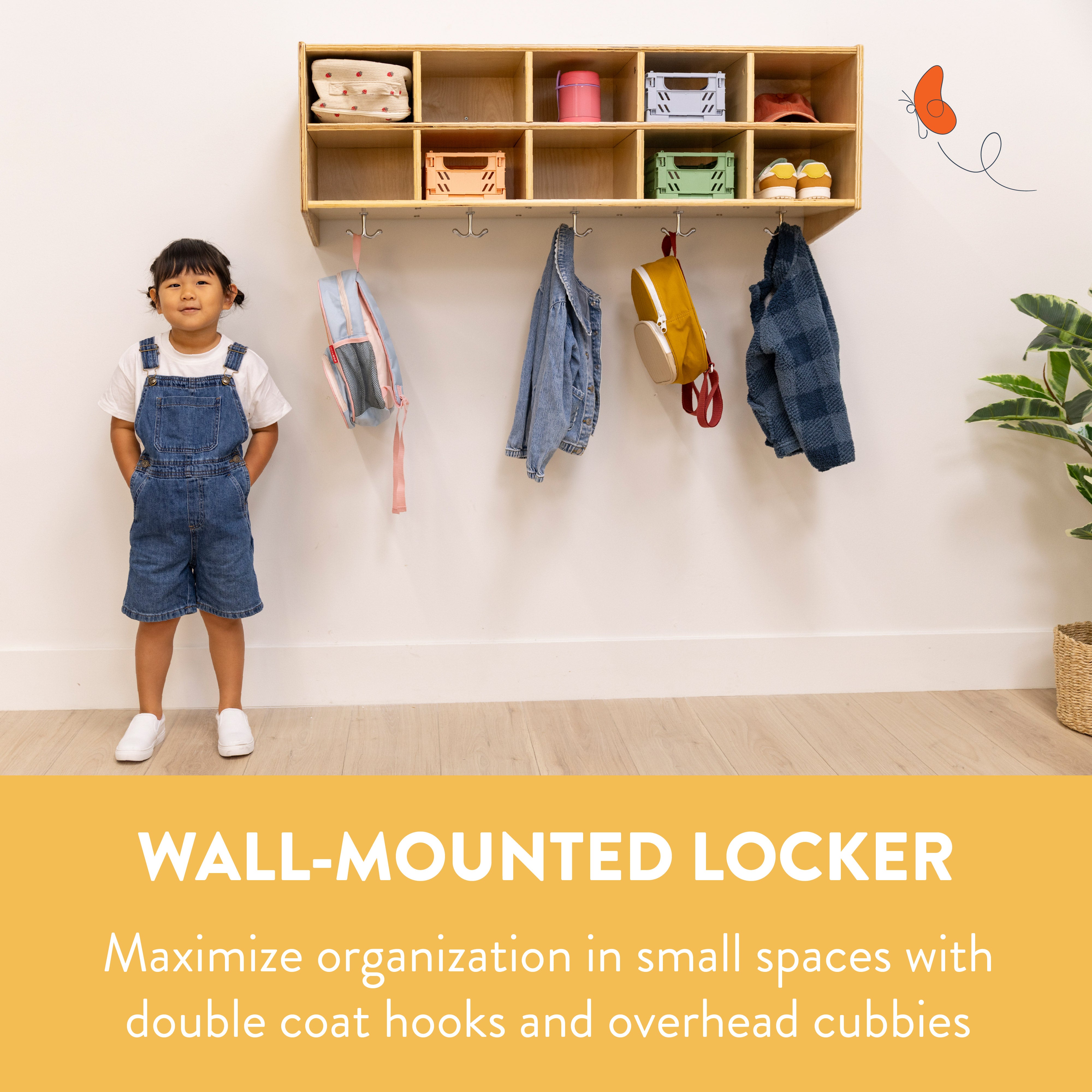 10-Section Wall Mount Storage Coat Locker