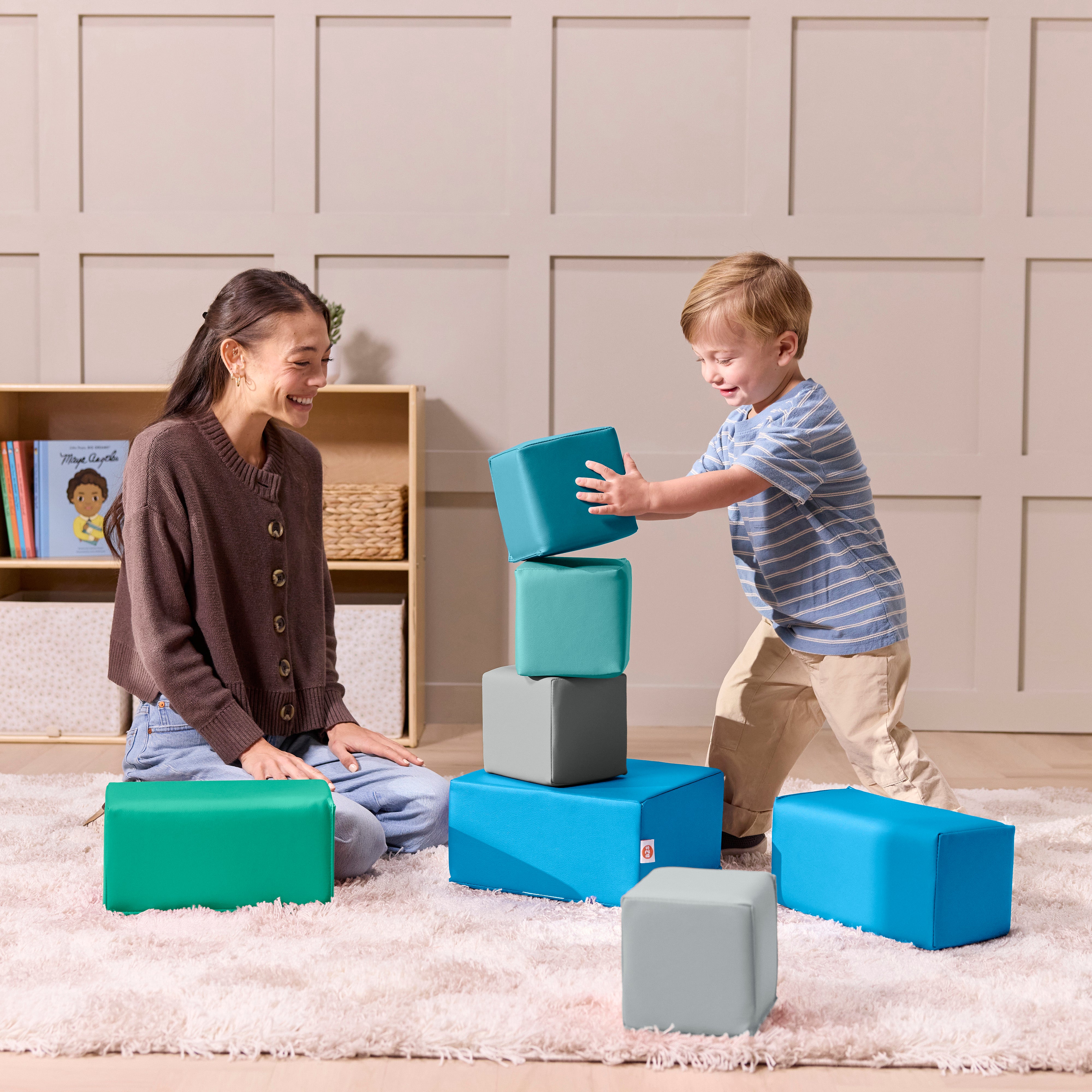 EarlyBuilder Foam Stacking Block Set, Small, 7-Piece