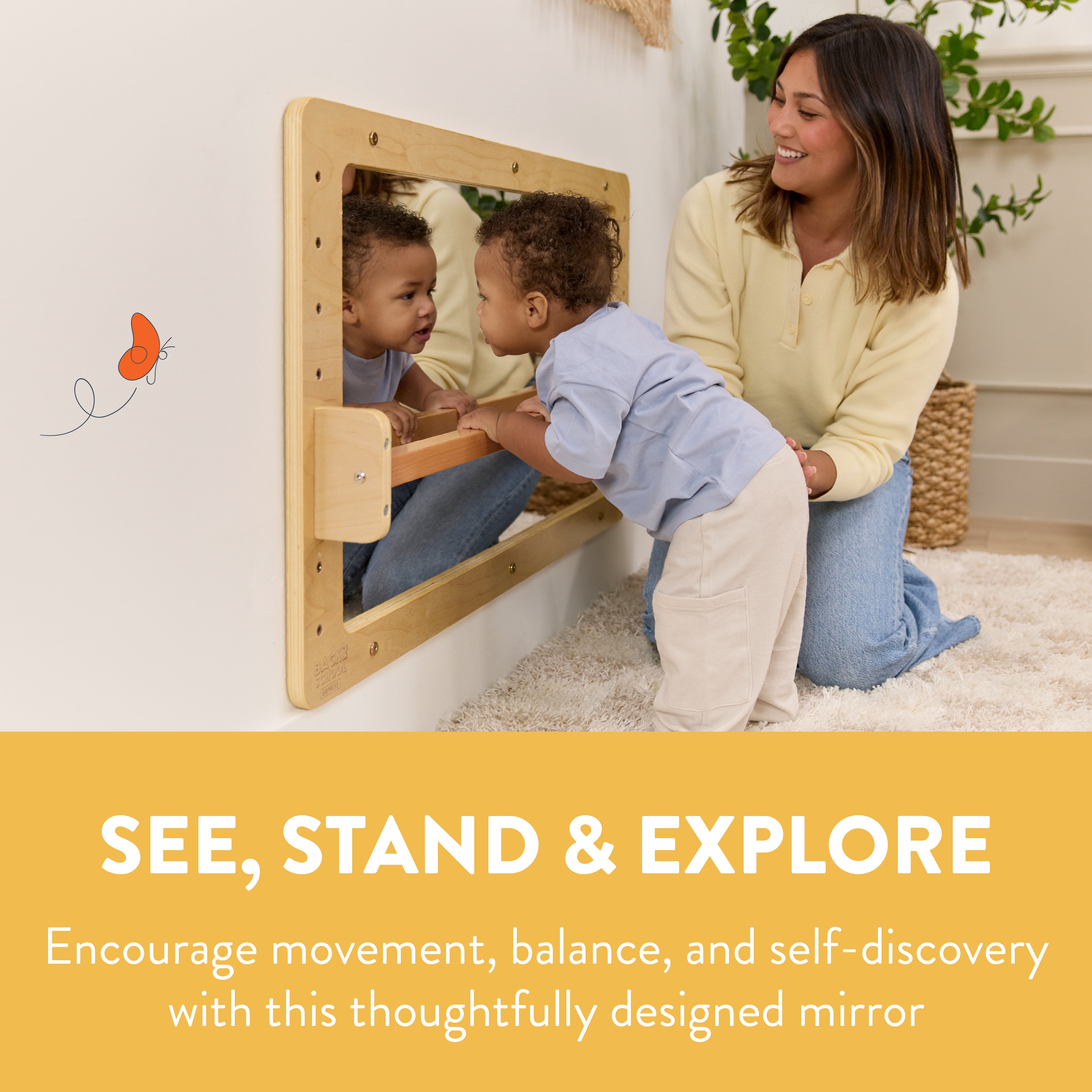 Balance & Coordination Wall Mirror with Bar