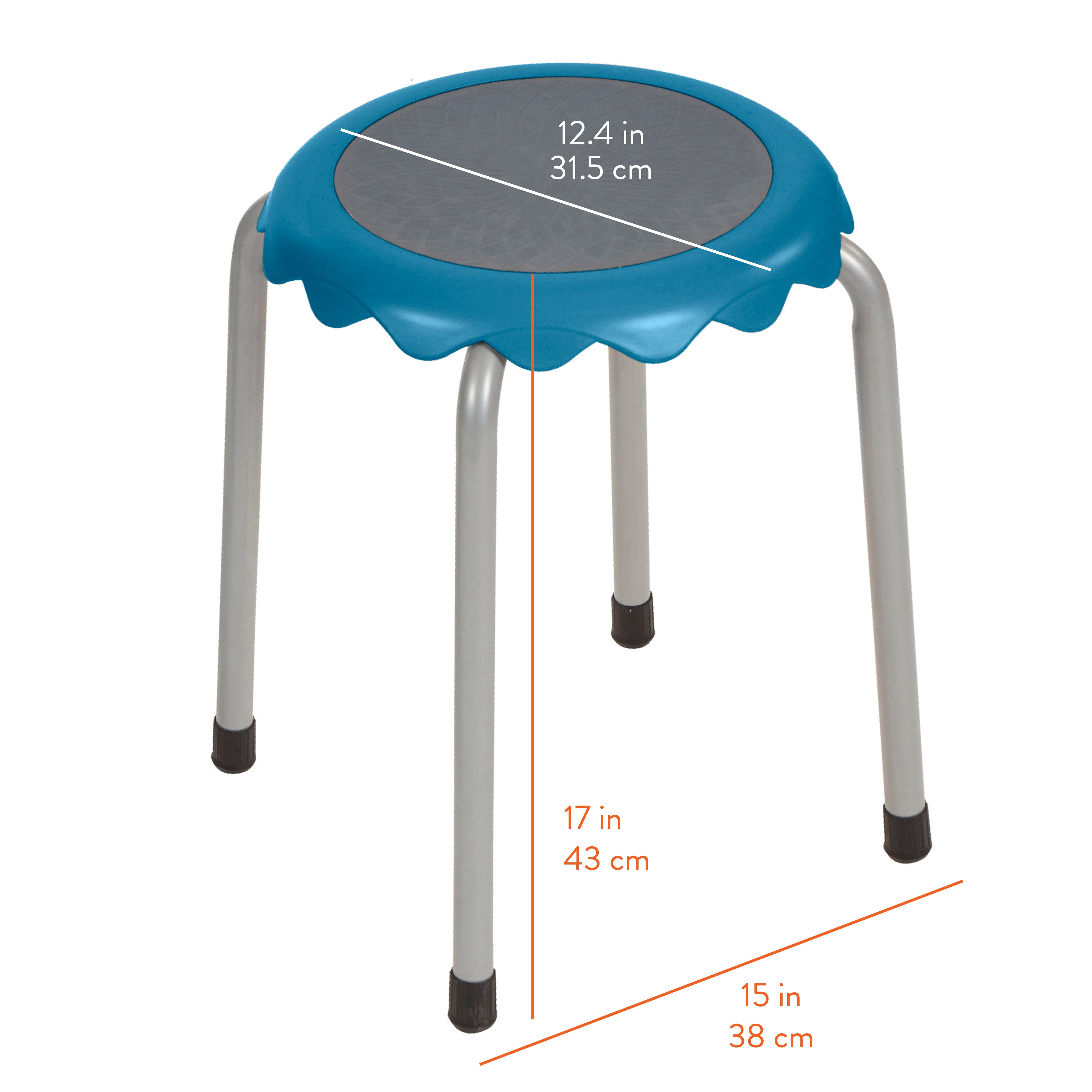 Blossom Stackable Plastic Stools, 8-Piece