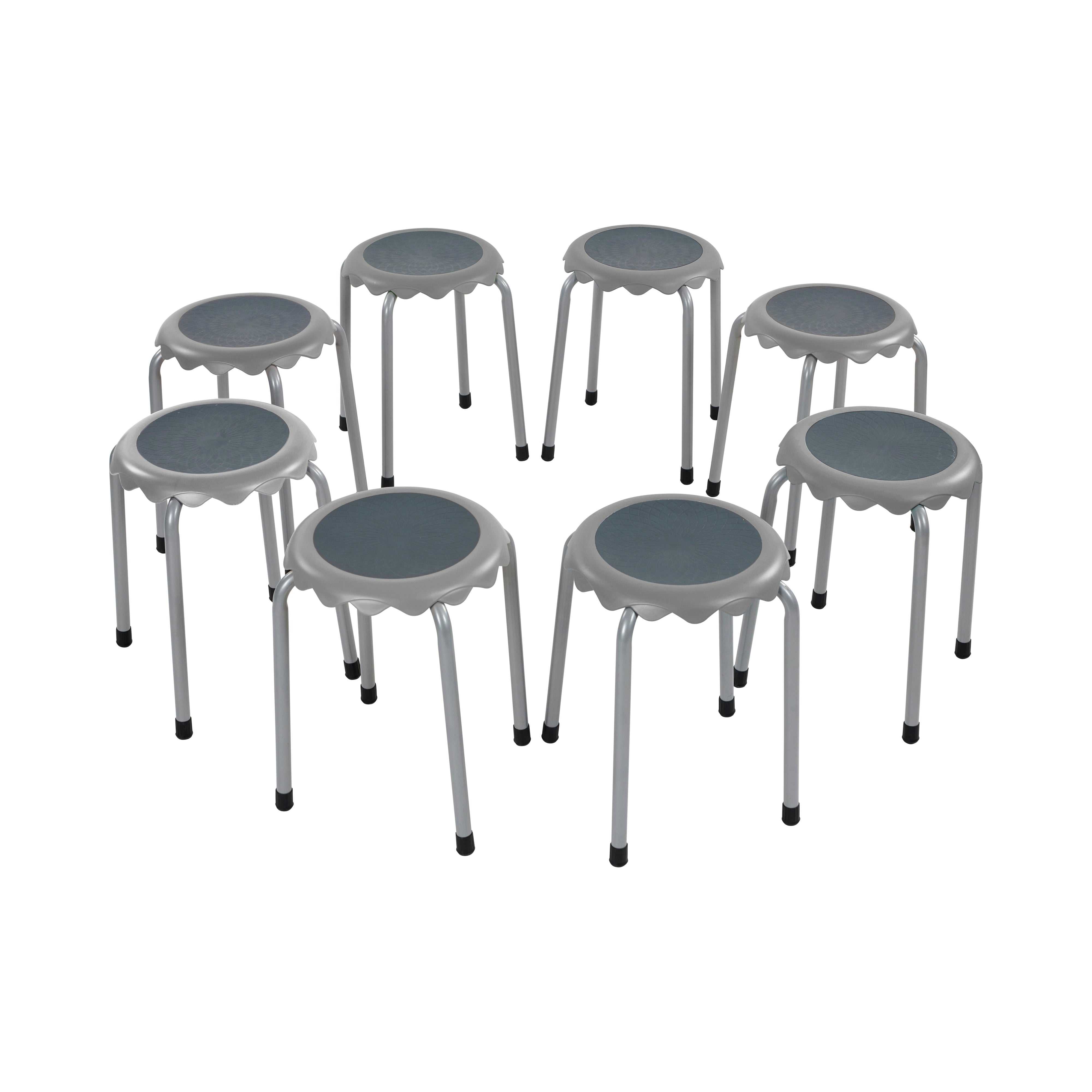 Daisy Stackable Stool with Glides Seating Set, 8-Piece
