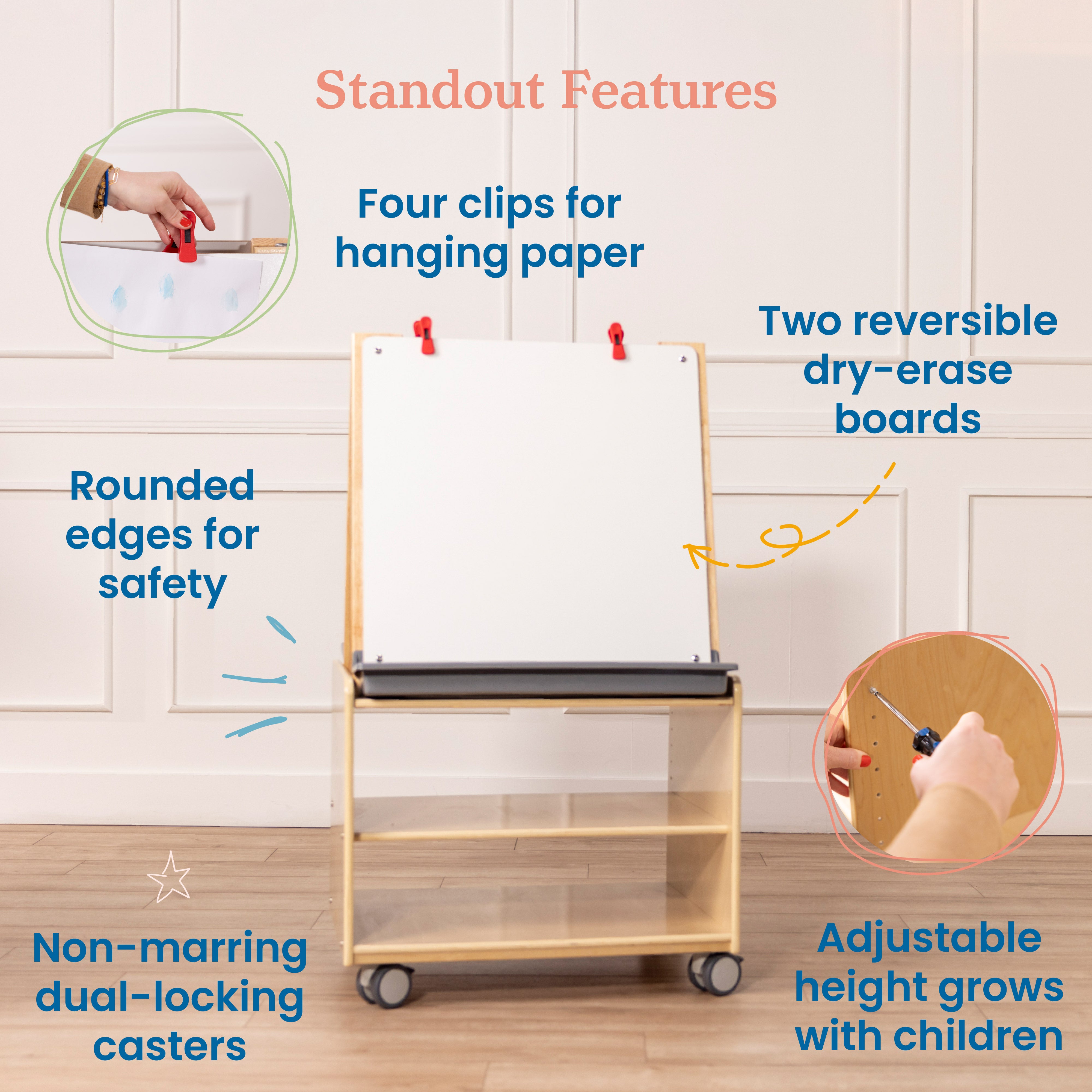 2-Station Art Easel with Storage, Classroom Supplies