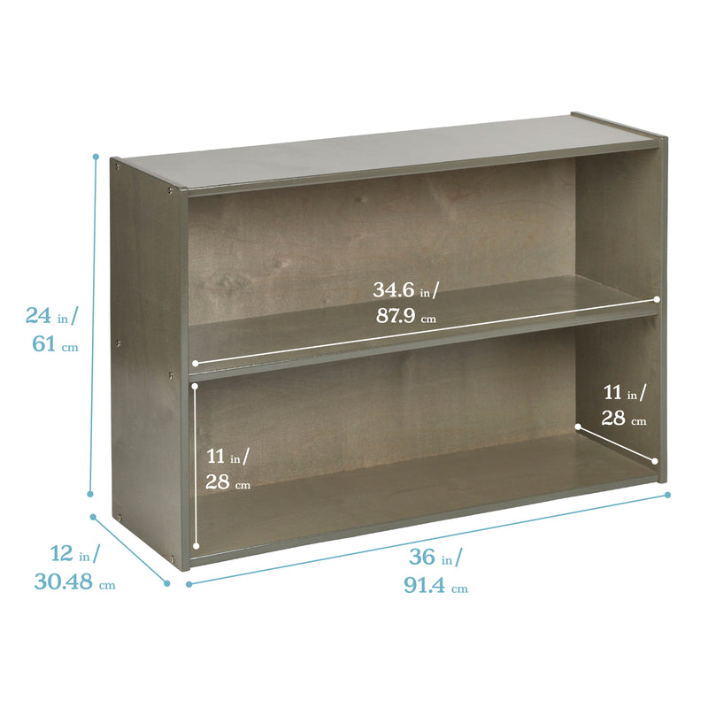 Streamline 2-Shelf Storage Cabinet with Back, 24in High