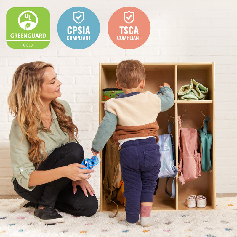 Streamline 3-Section Toddler Coat Locker, Kids Furniture